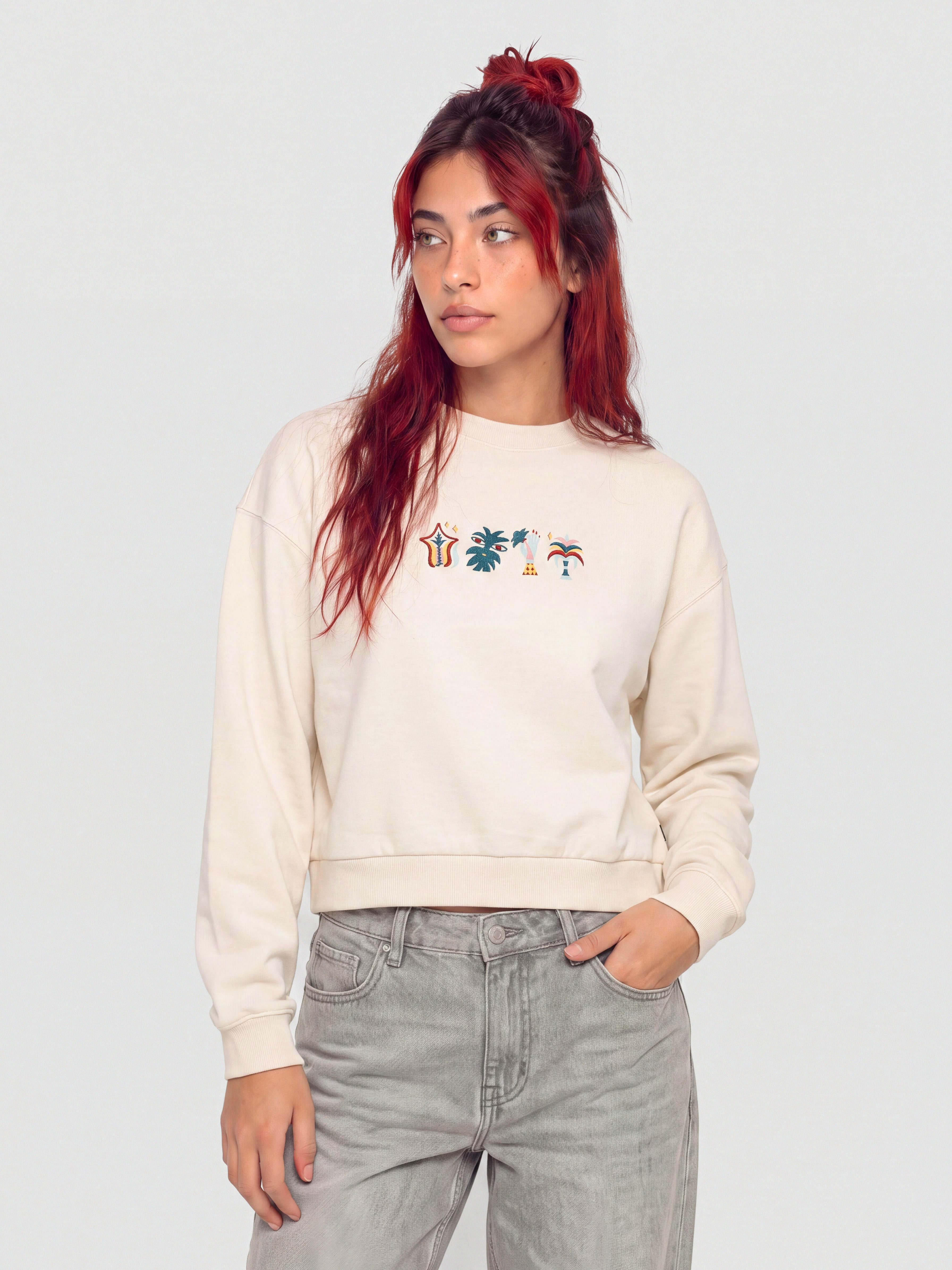 Volcom Fa Bruno Lucas Crew Wmn Pulóver (off white)