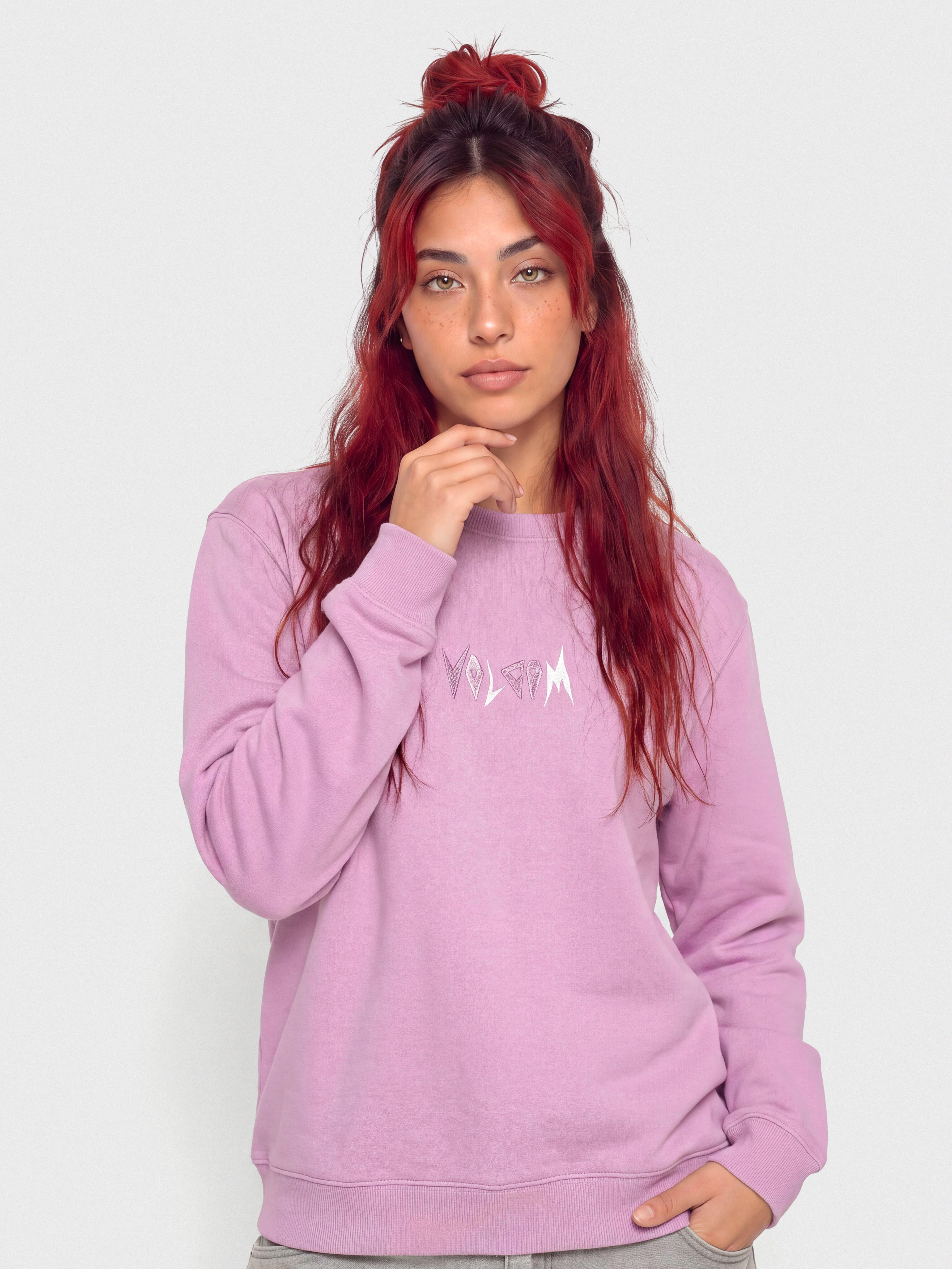 Volcom Spikstone Crew Pulóver Wmn (iris purple)