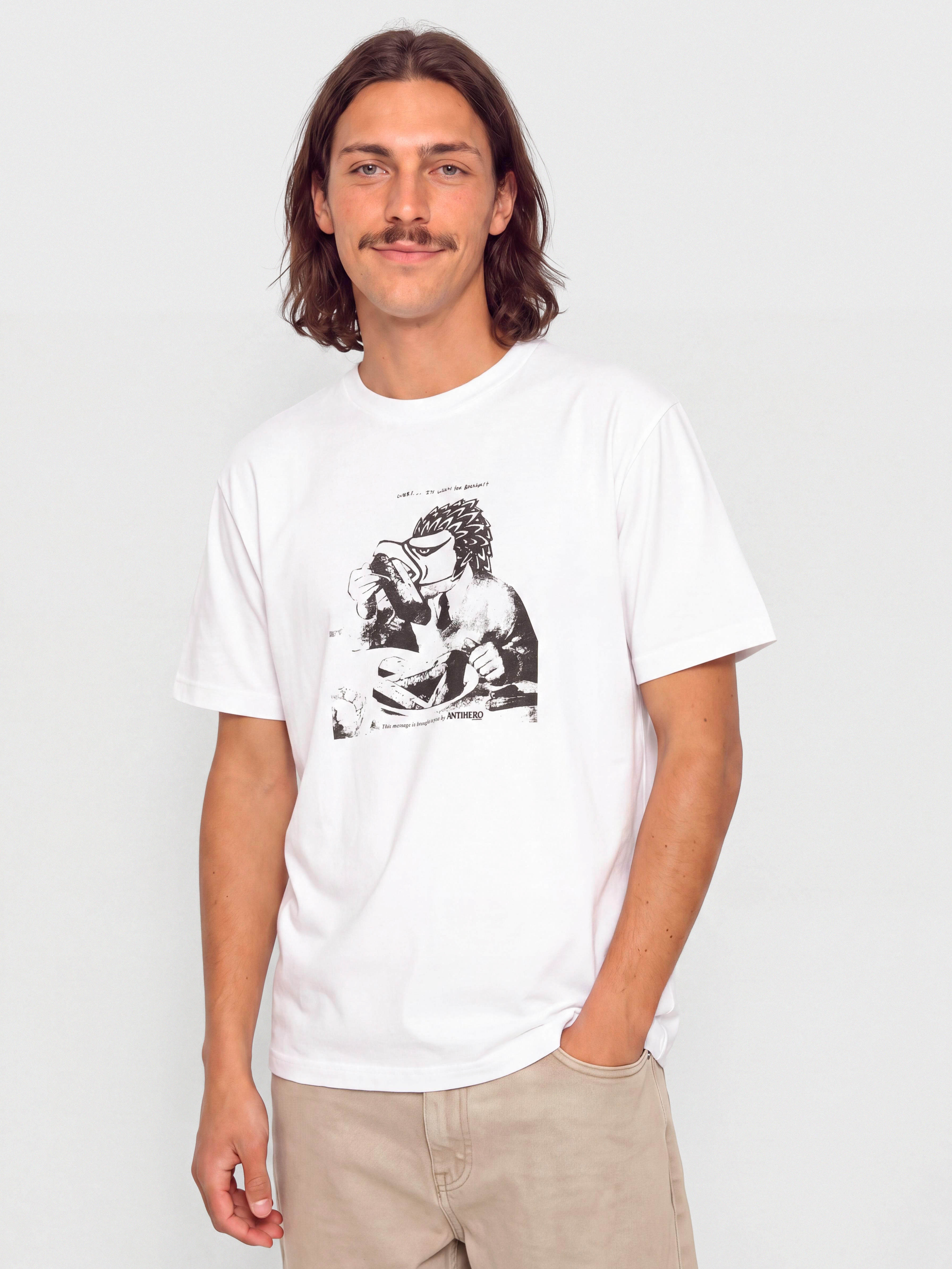 Póló Antihero Tasty Curbs (white w/black tonal print)
