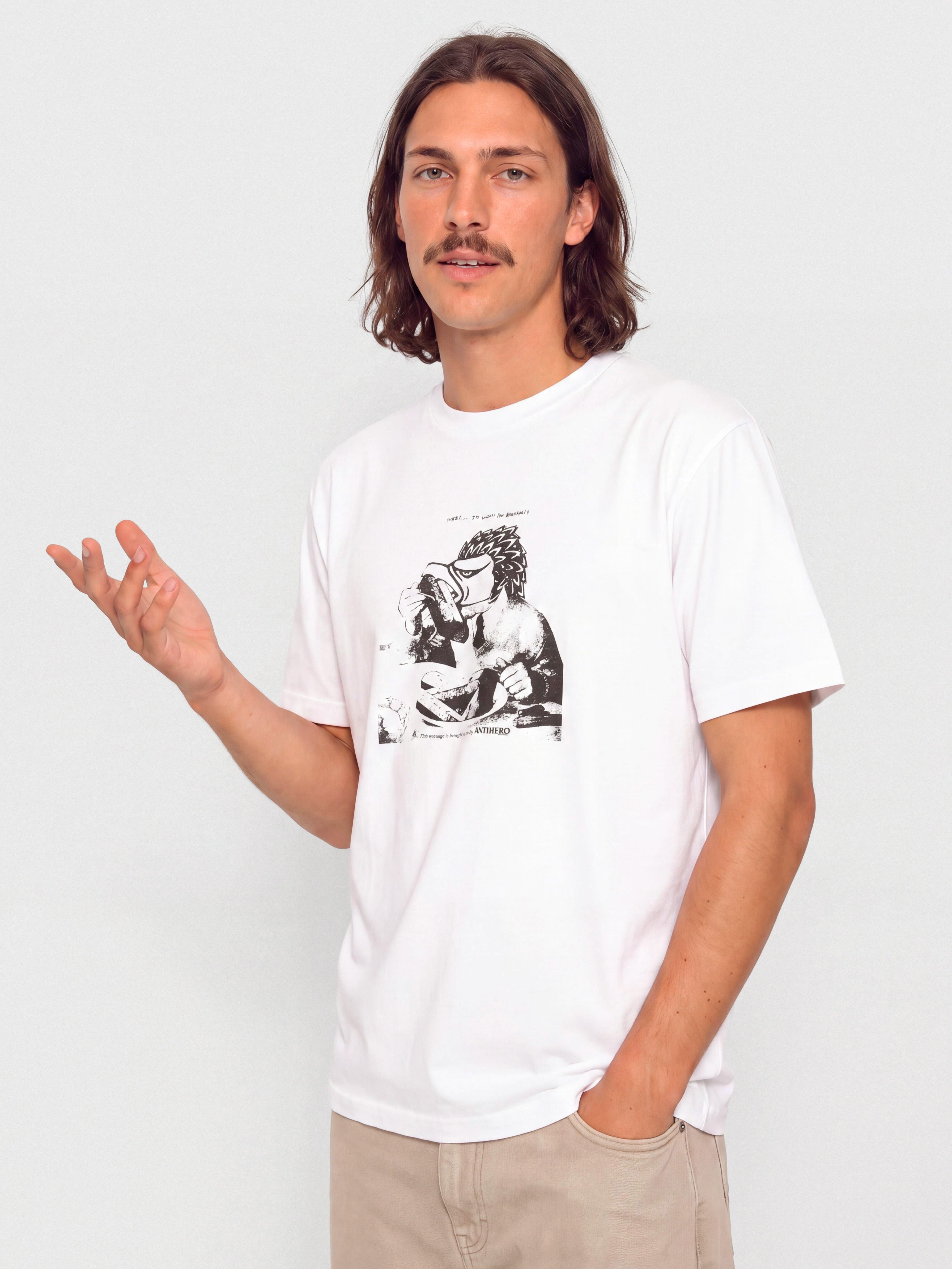 Póló Antihero Tasty Curbs (white w/black tonal print)