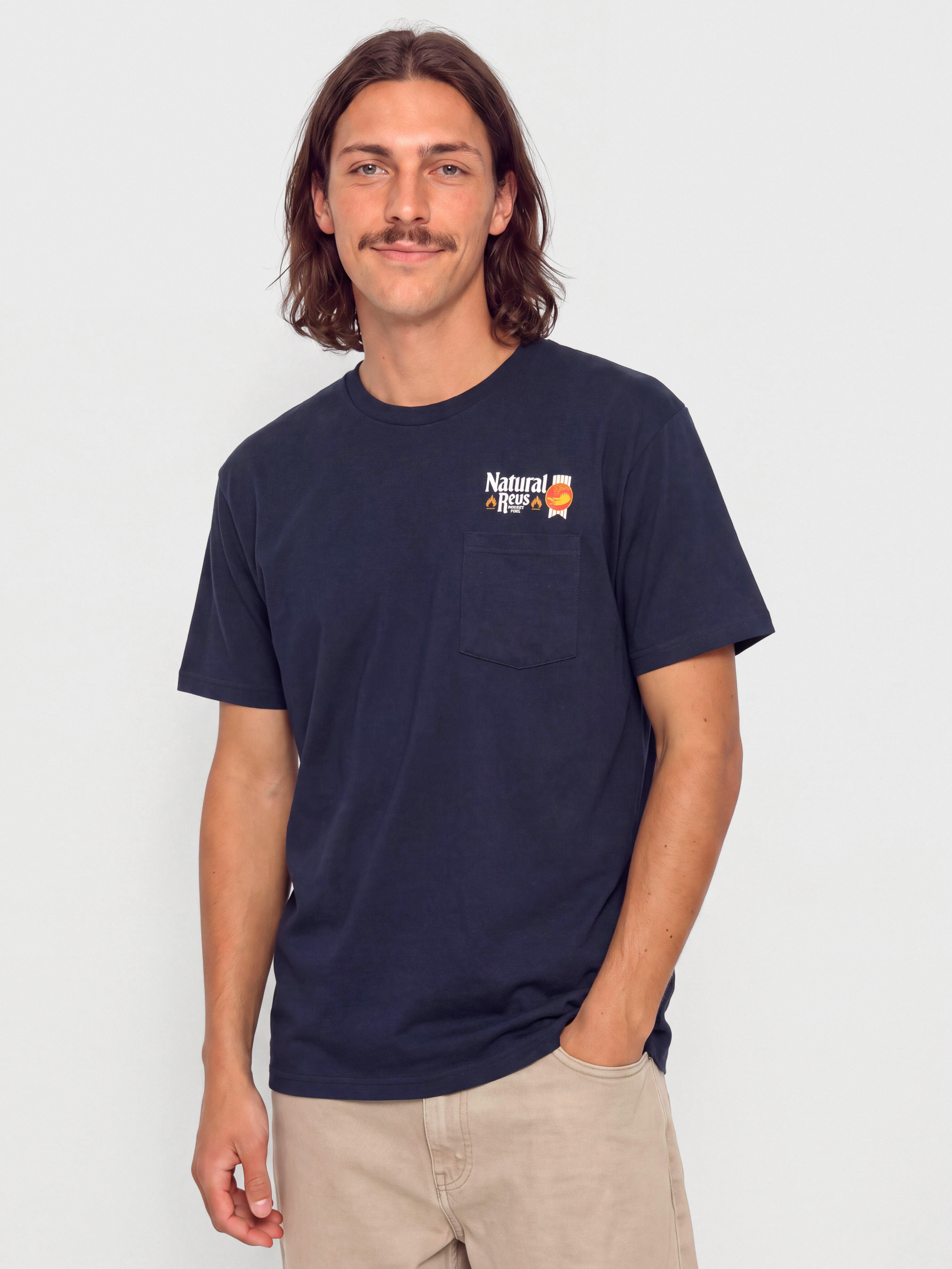 Póló Antihero Natty Revs (navy w/multi color prints)