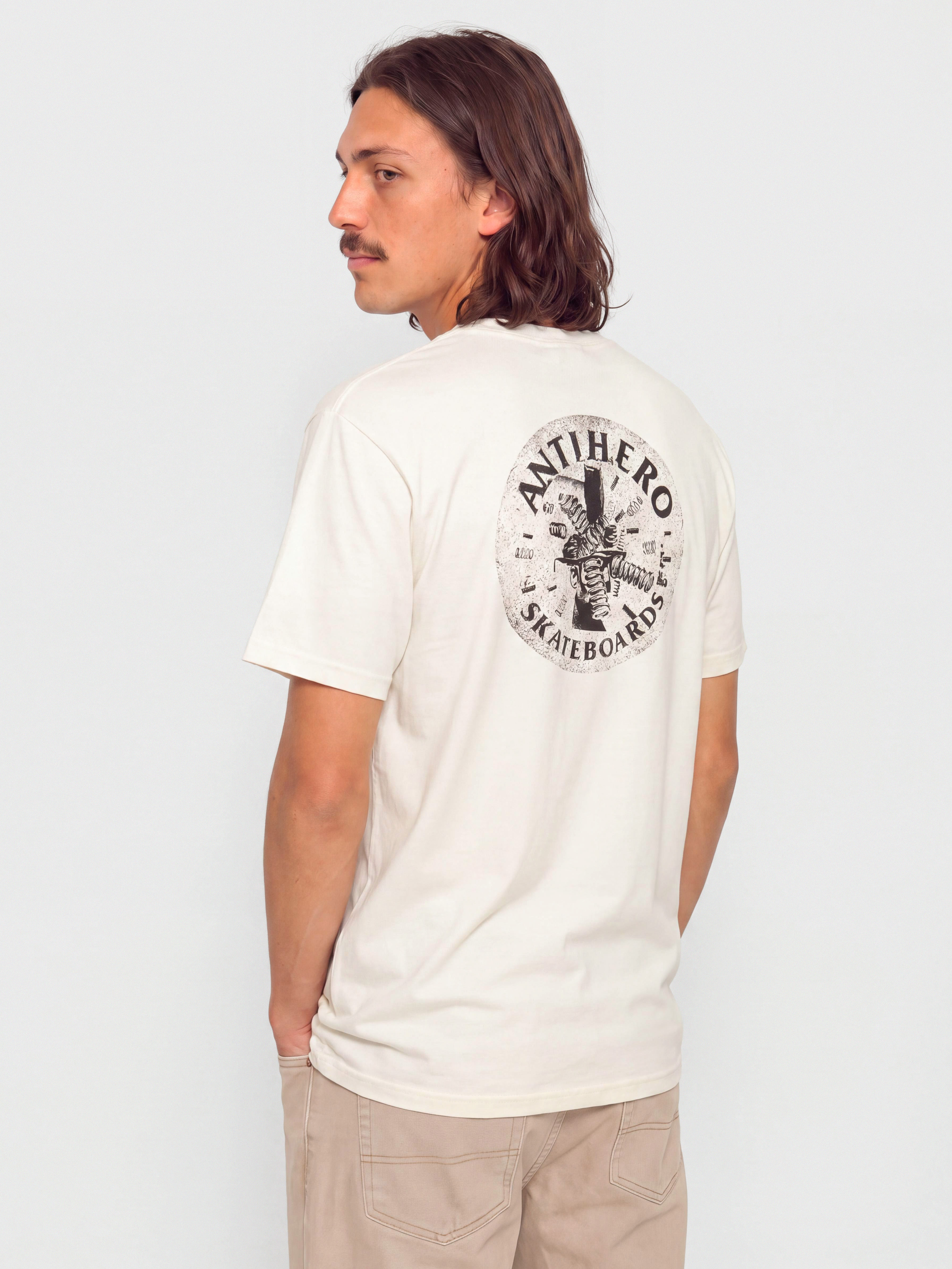 Póló Antihero Engineering (heather cream w/black prints)