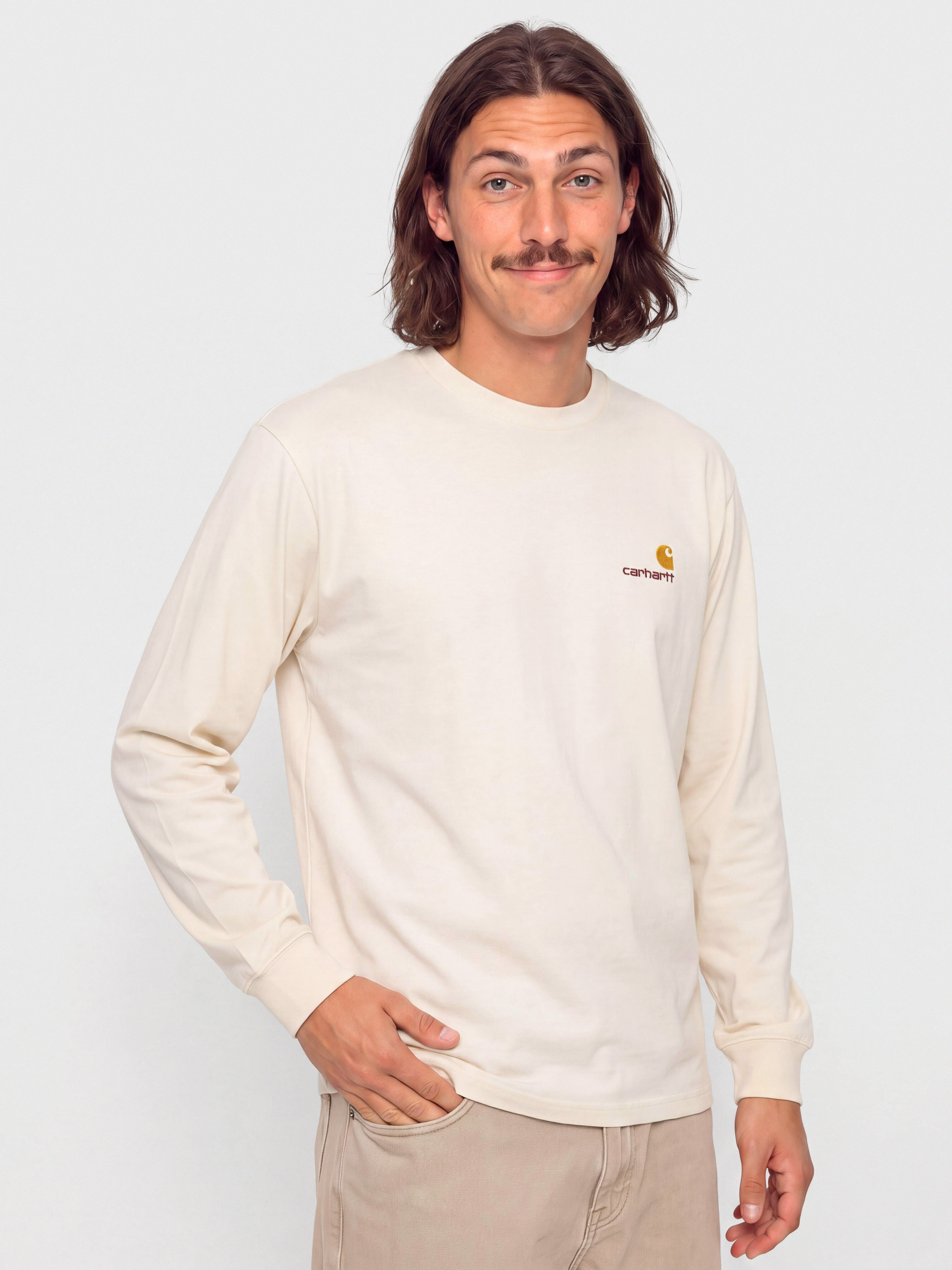 Hosszú ujjú felső Carhartt WIP American Script (natural)