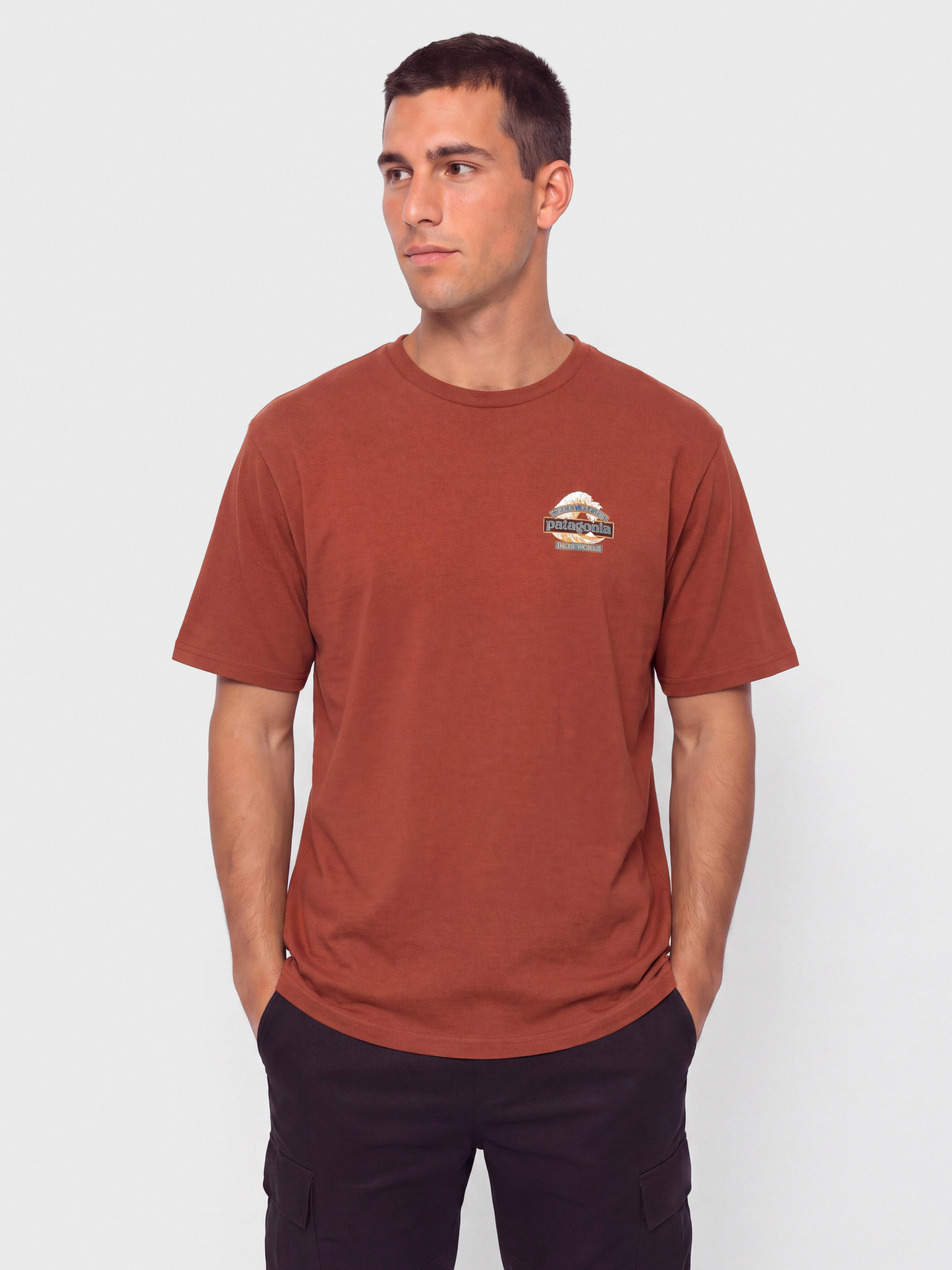 Patagonia Great Waves Responsibili Póló (rusty red)