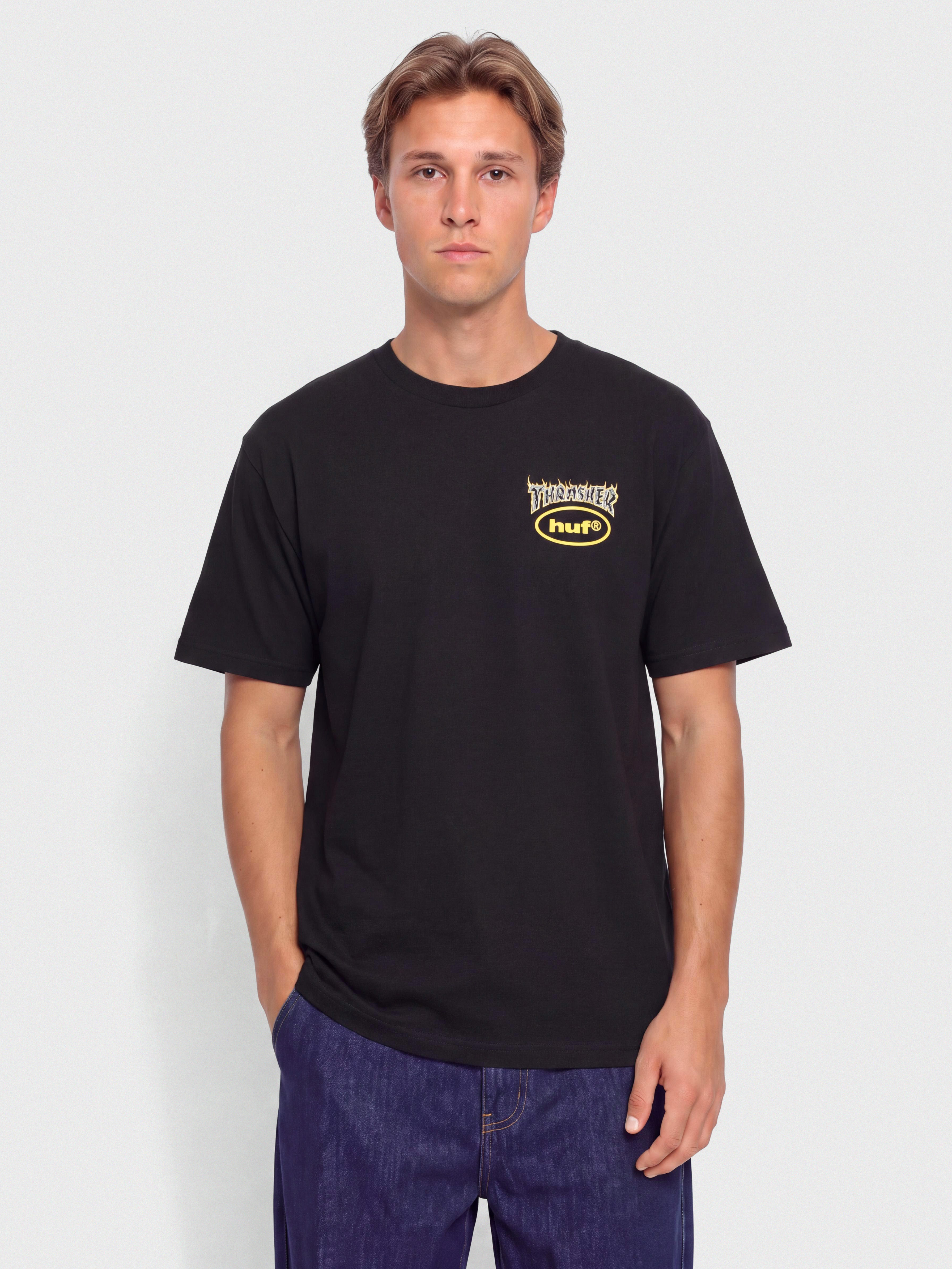 Póló HUF X Thrasher Meltdown (black)