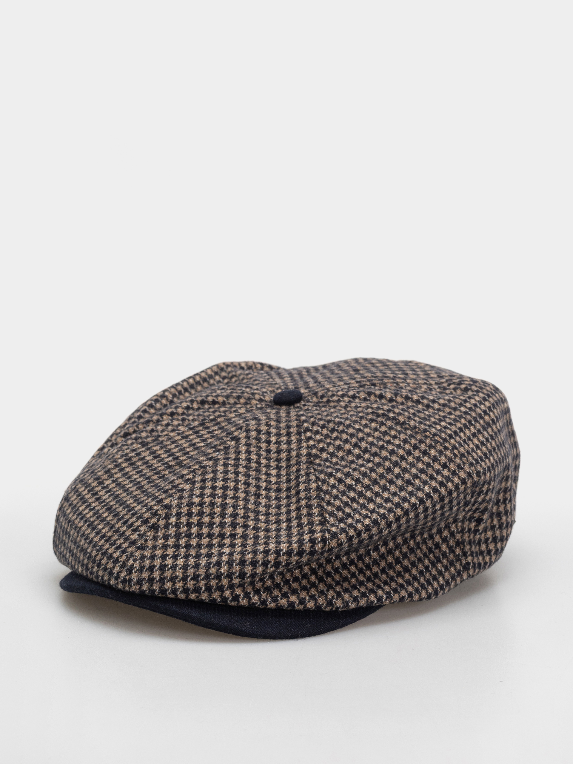 Flat cap Brixton Brood Snap Cap (navy/sand houndstooth)