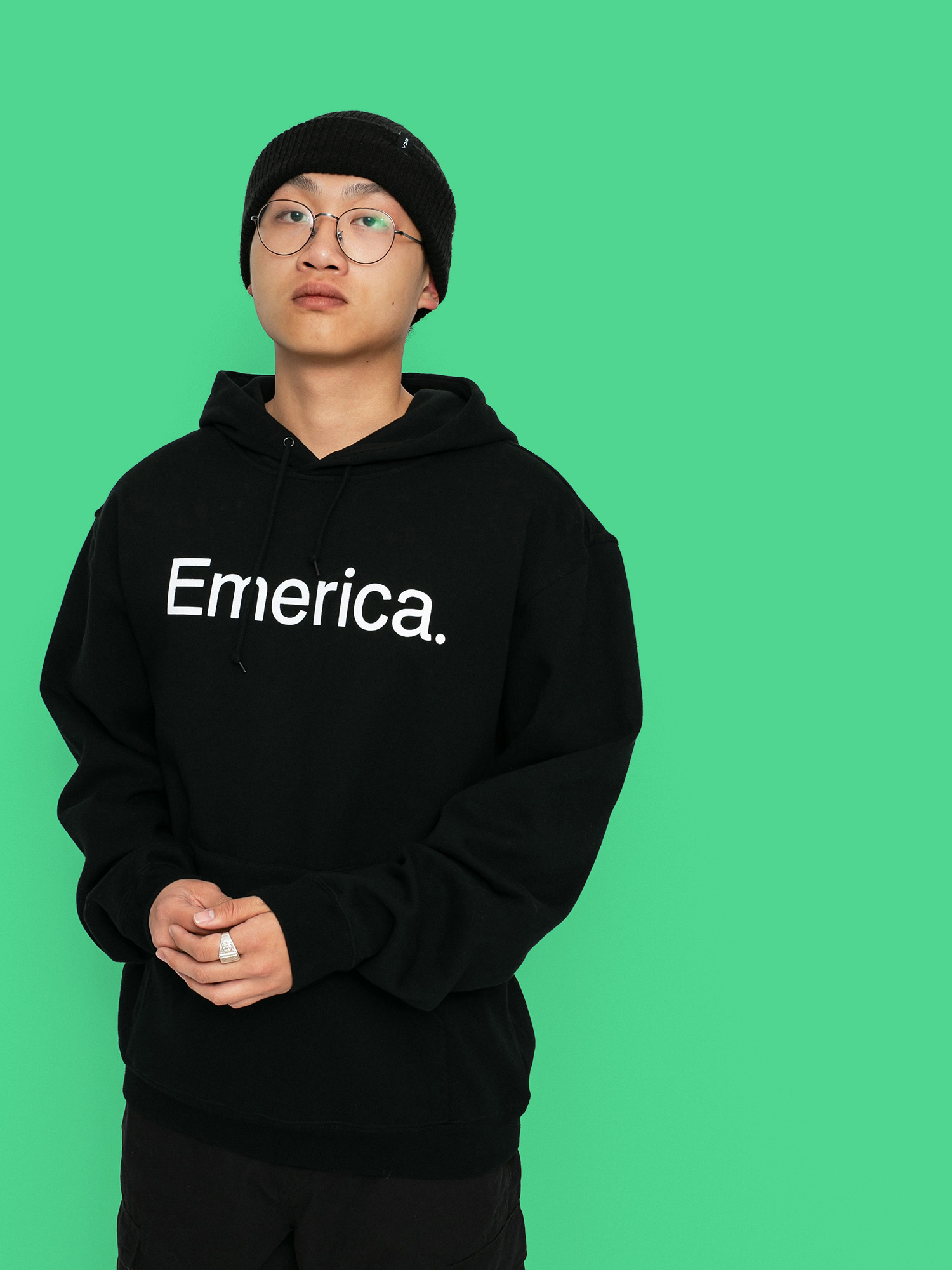 Emerica Pure Logo HD Kapucnis pulóver (black)