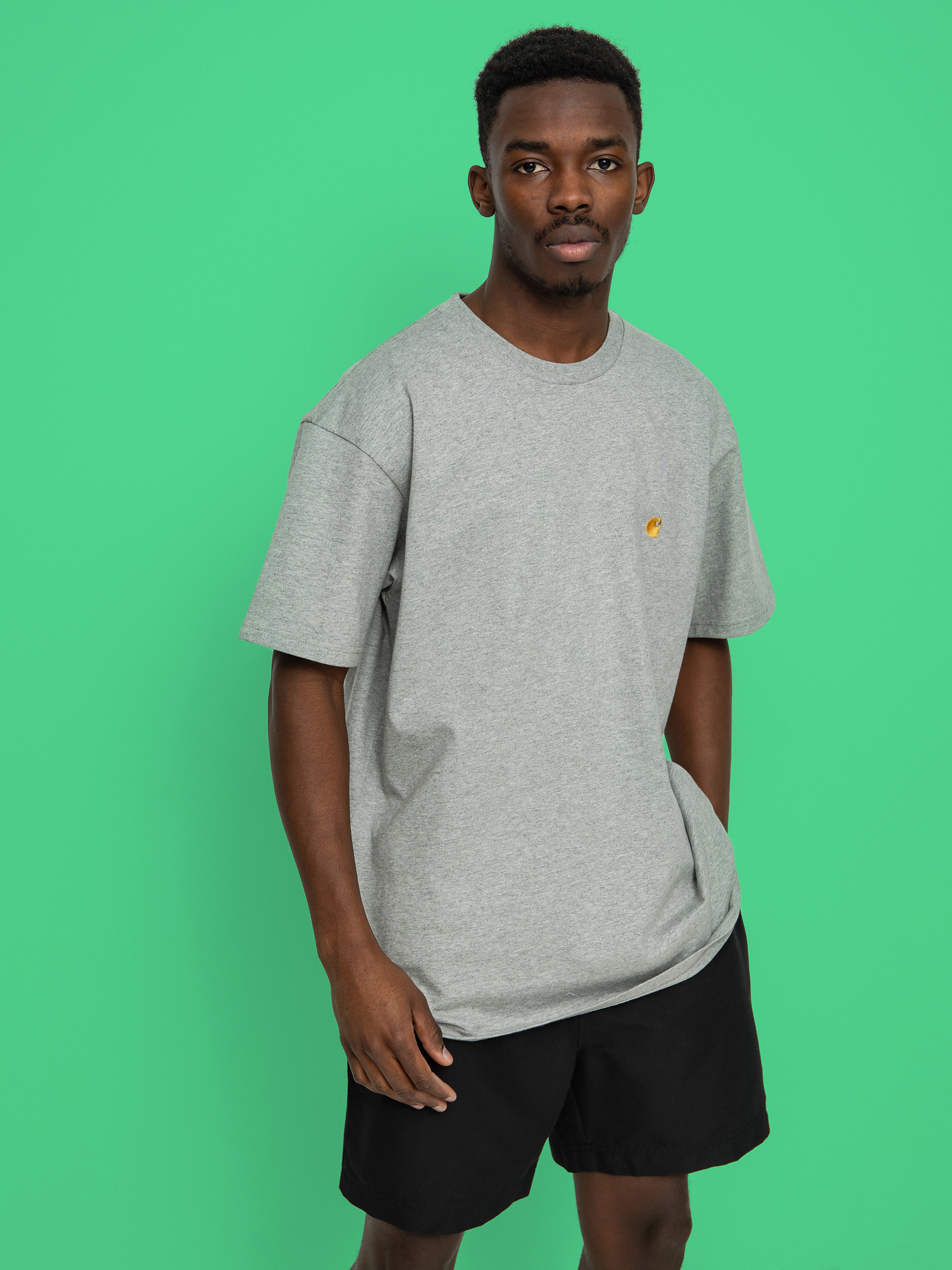 Carhartt WIP Chase Pu00f3lu00f3 (grey heather/gold)