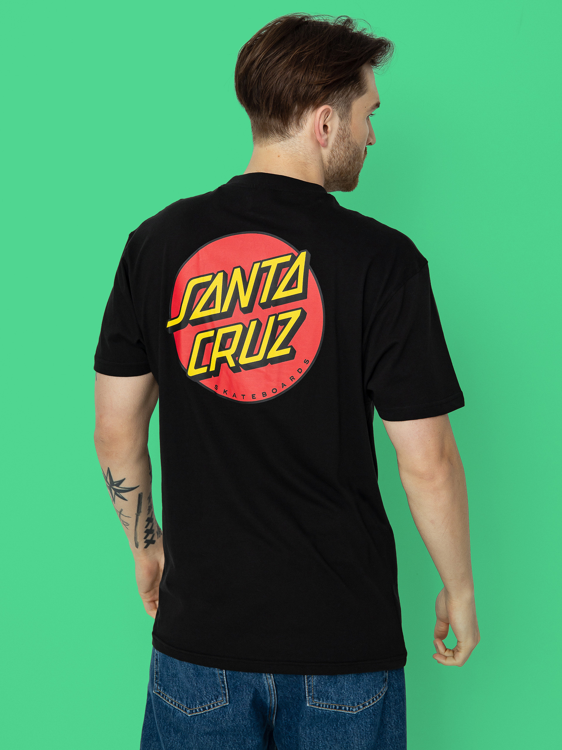 Santa Cruz Classic Dot Chest póló (black)