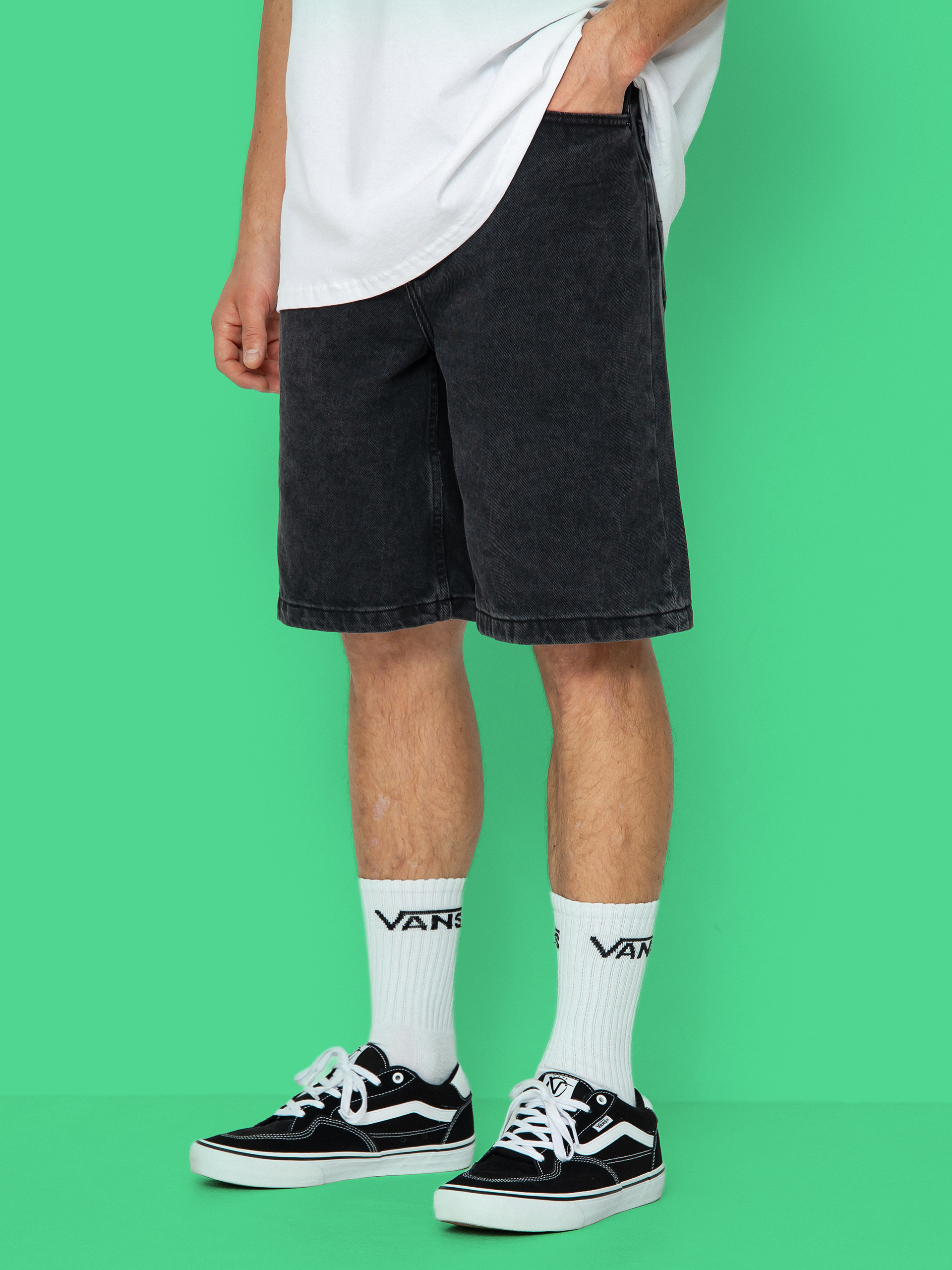 Vans Check 5 Baggy Denim Rövidnadrág (washed black)