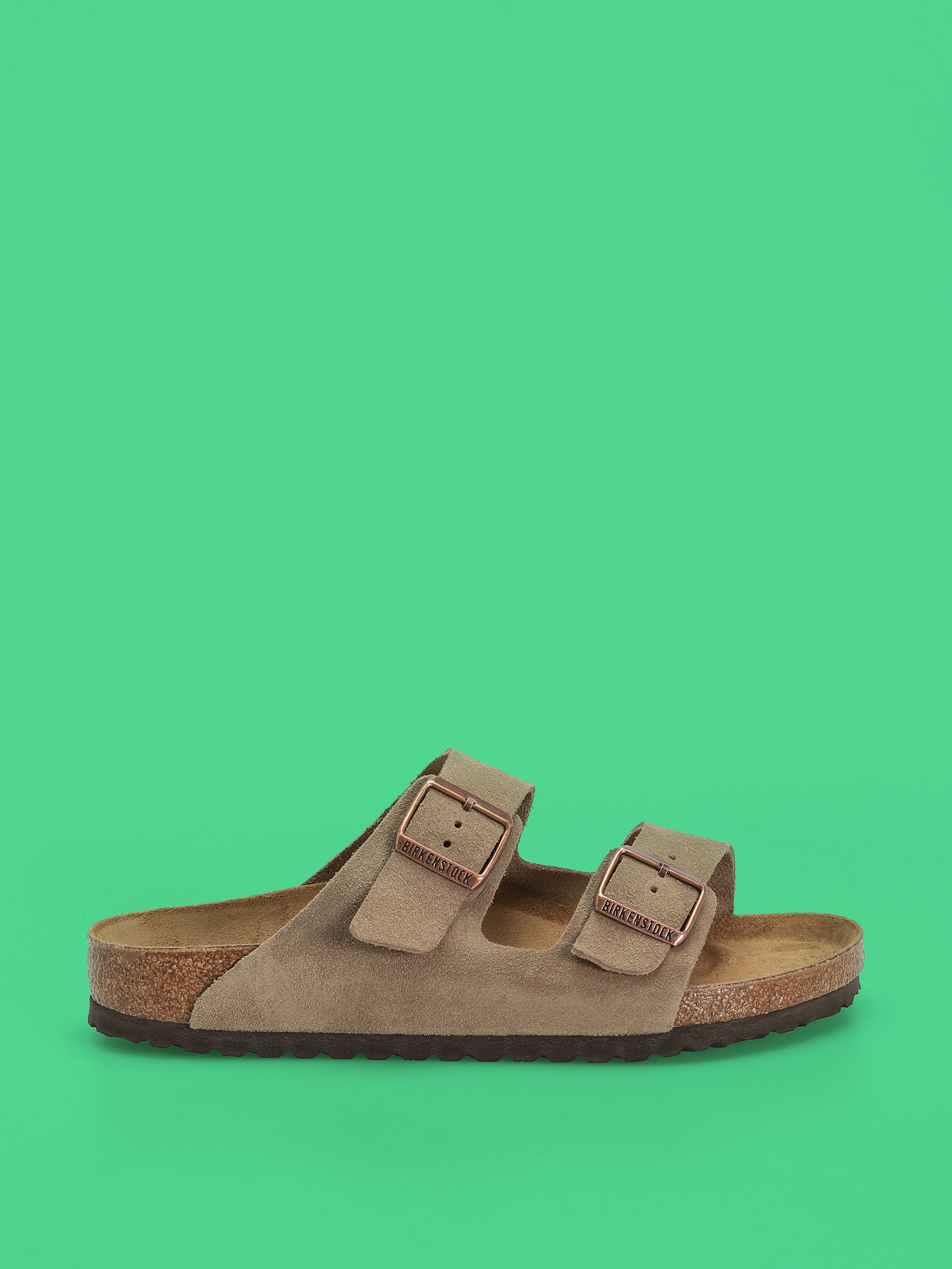 Birkenstock Arizona Suede Leather Regular Flip-flop papucsok (taupe)