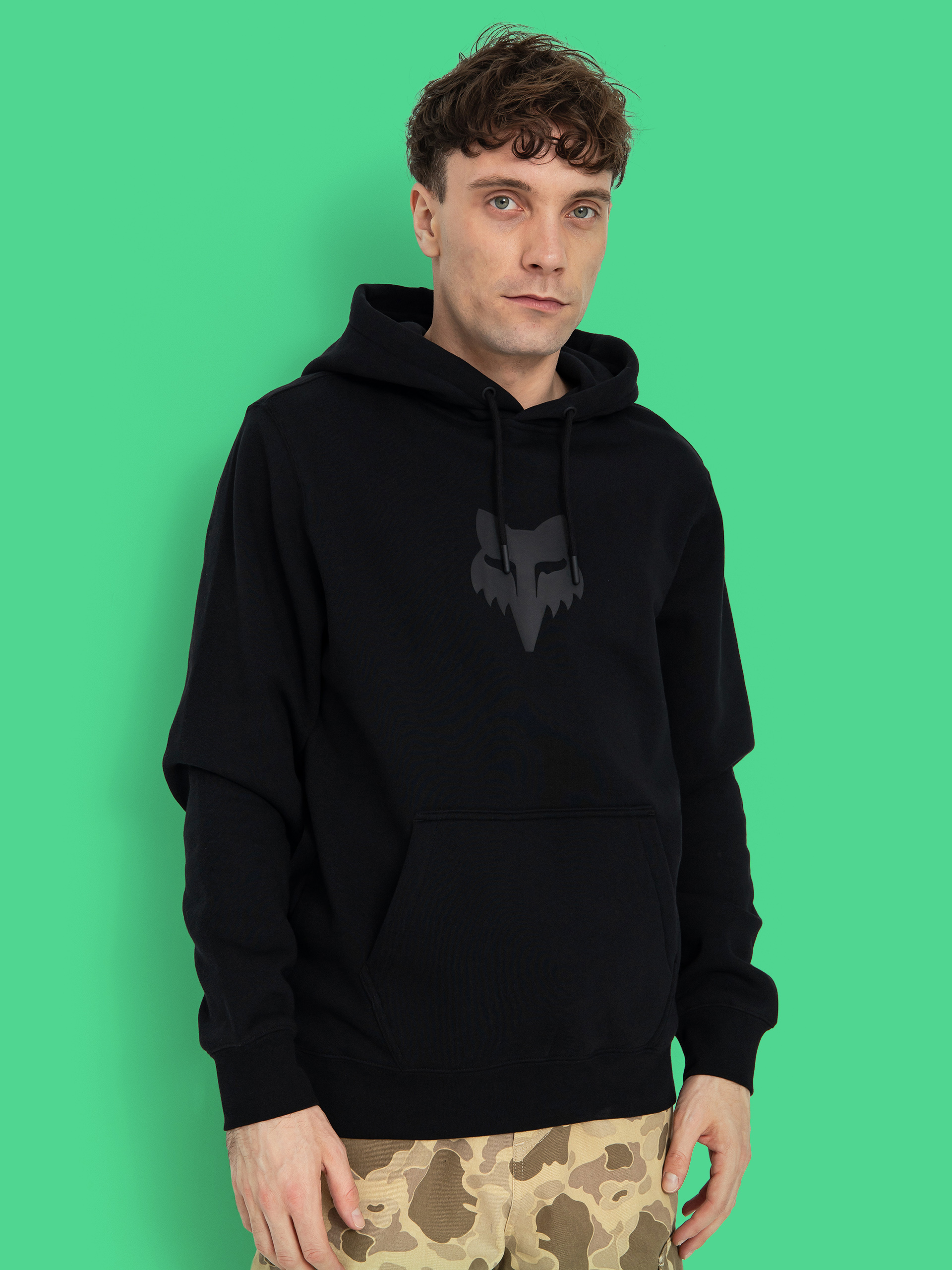 Fox Fox Head HD Kapucnis pulóver (black/black)