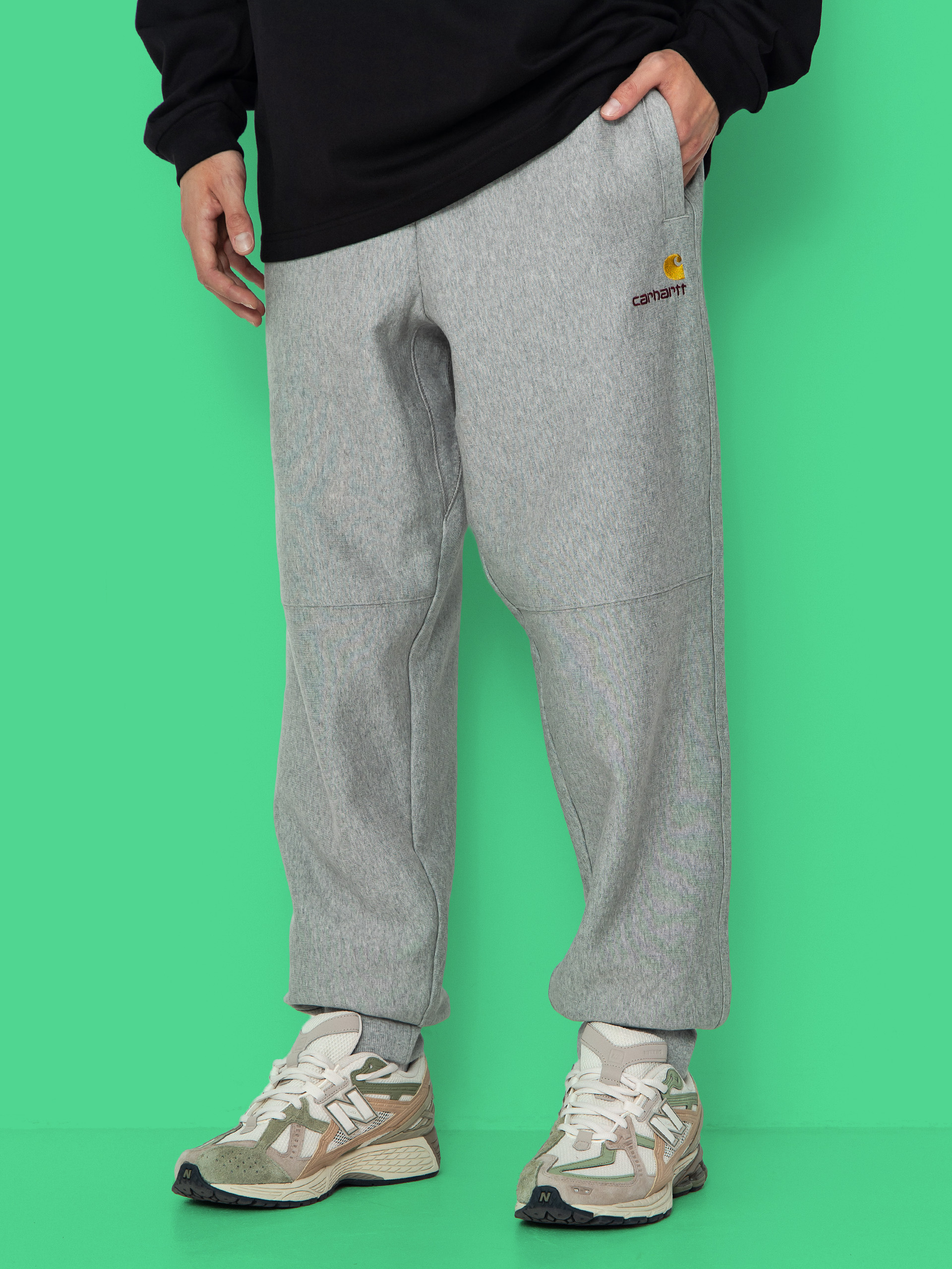 Kisnadrág Carhartt WIP American Script Jogging (grey heather)