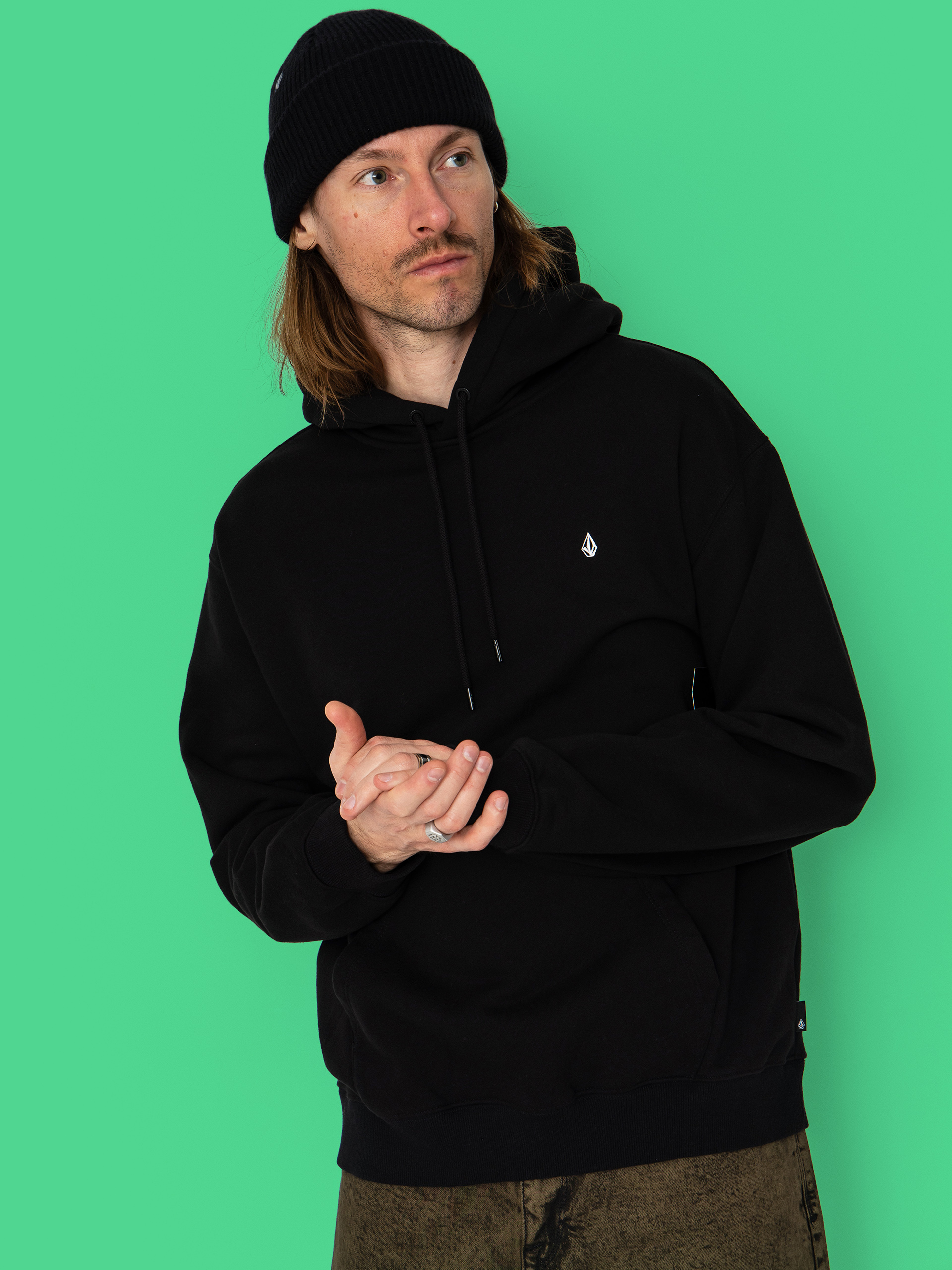 Volcom Single Stone HD Kapucnis pulóver (black)