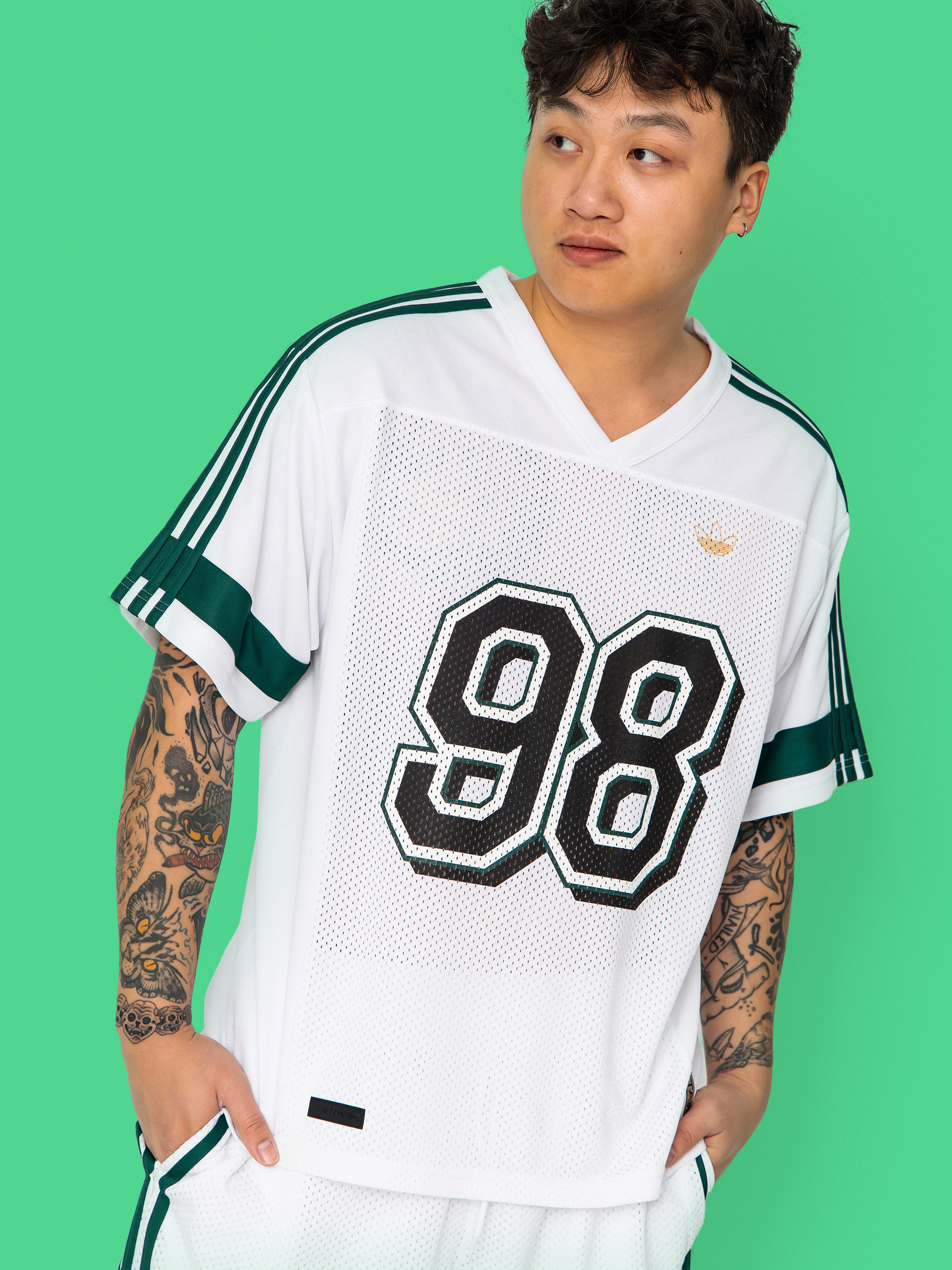 adidas Tyshawn Jrsy Pu00f3lu00f3 (white/cgreen)