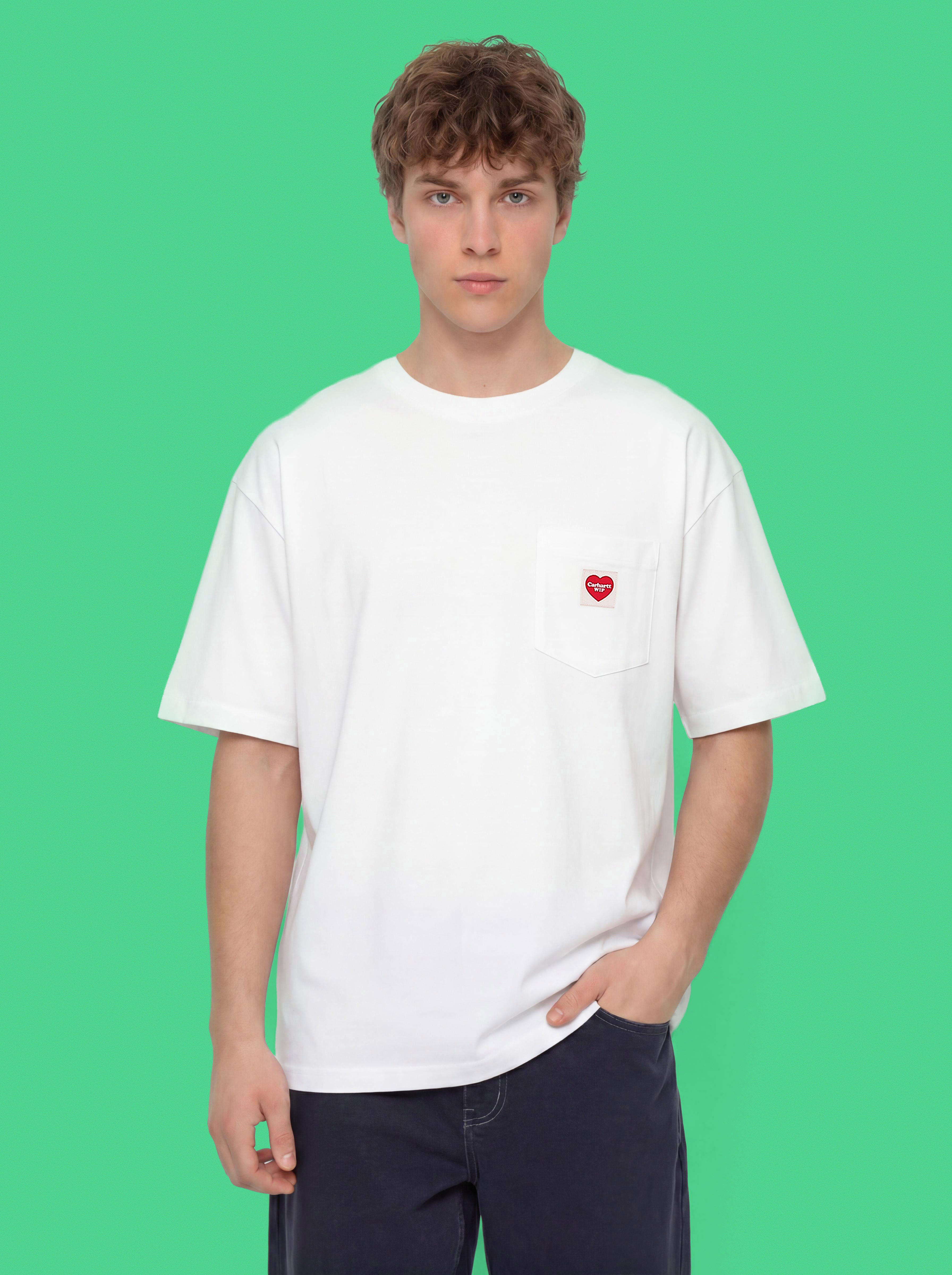 Carhartt WIP Pocket Heart Pu00f3lu00f3 (white/red)