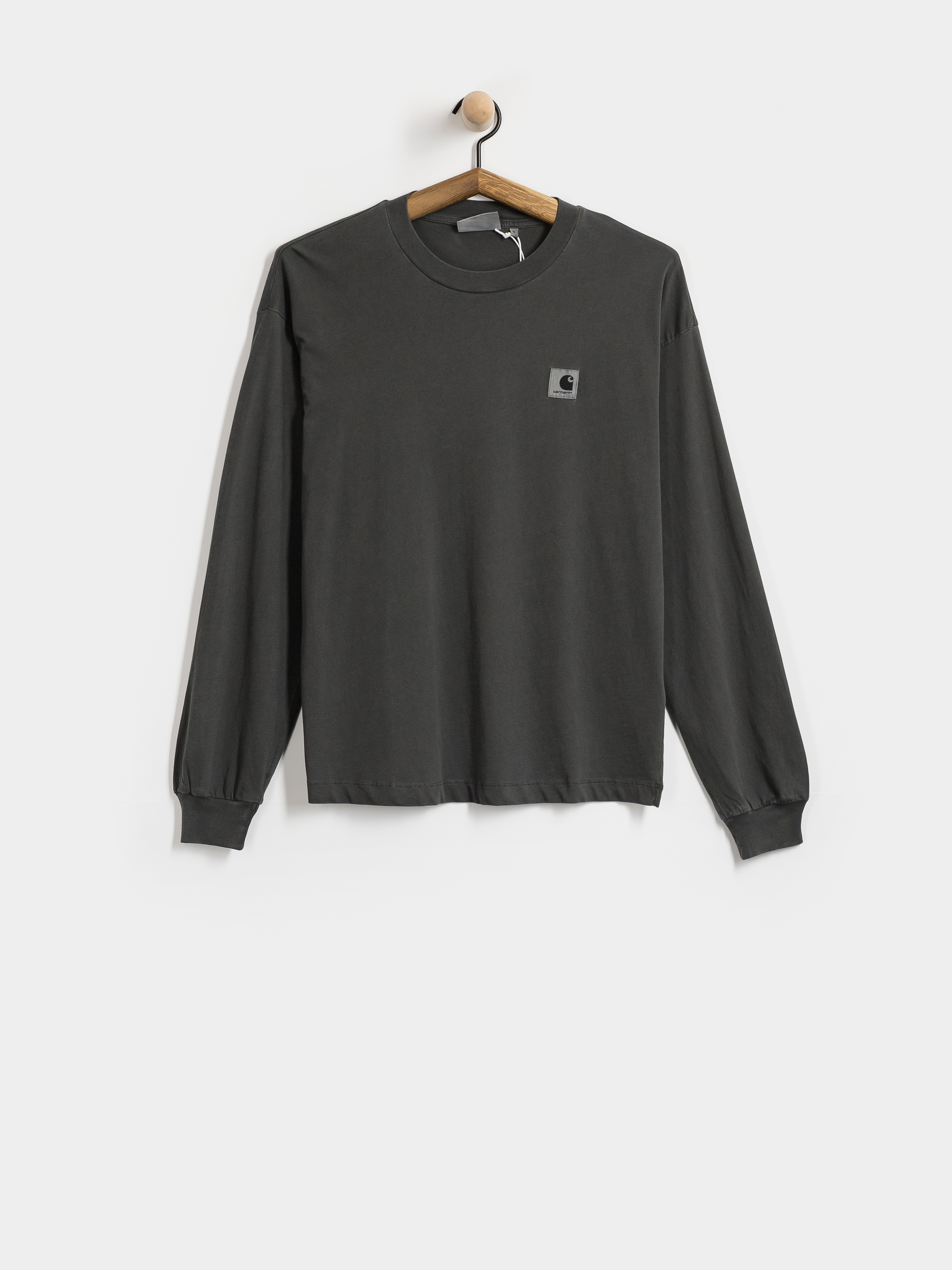Hosszú ujjú felső Carhartt WIP Nelson Wmn (black/garment dyed)