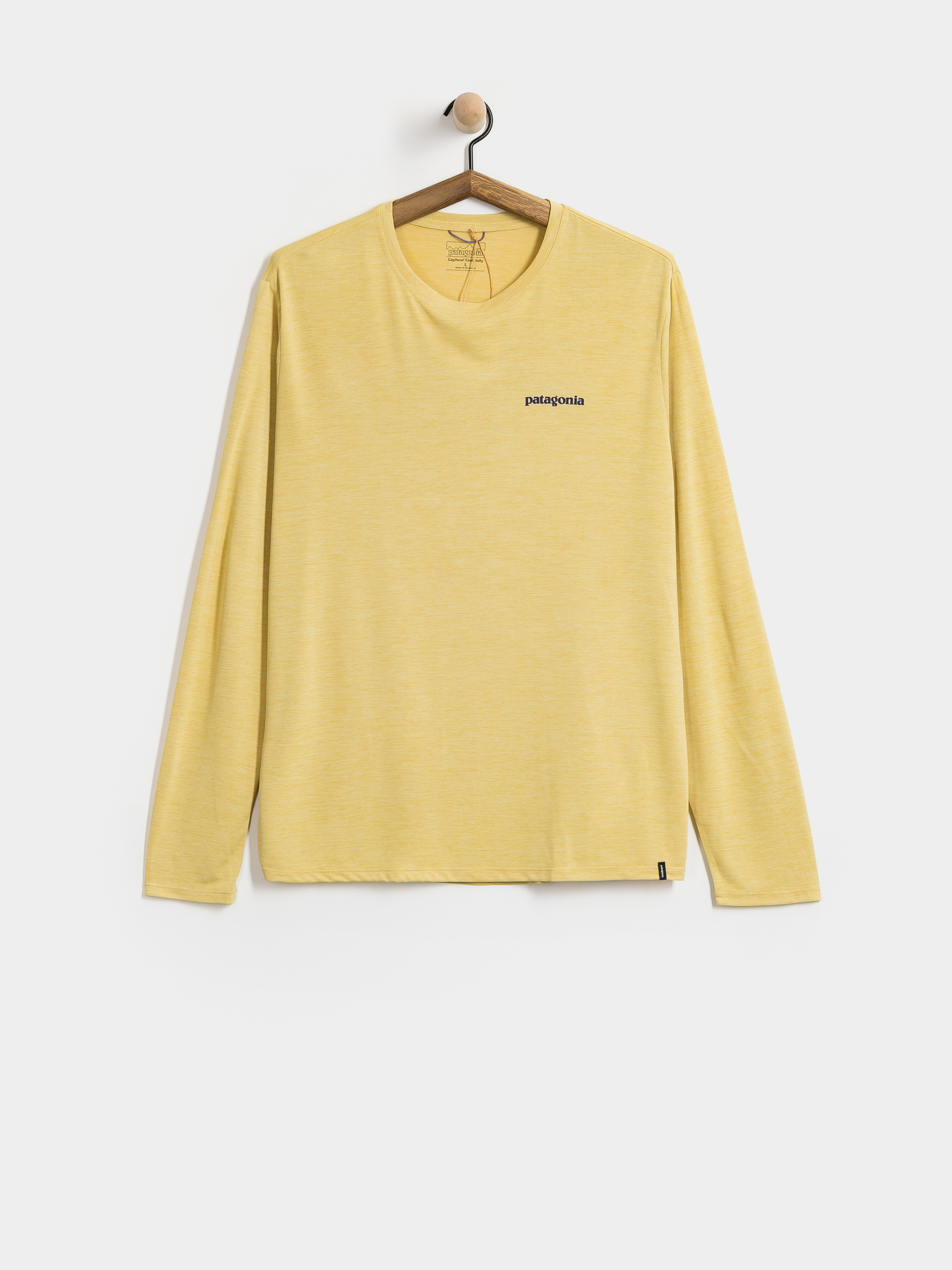 Patagonia Cap Cool Daily Boardshort Logo Hosszú ujjú felső (limestone yellow light limestone yellow x dye)
