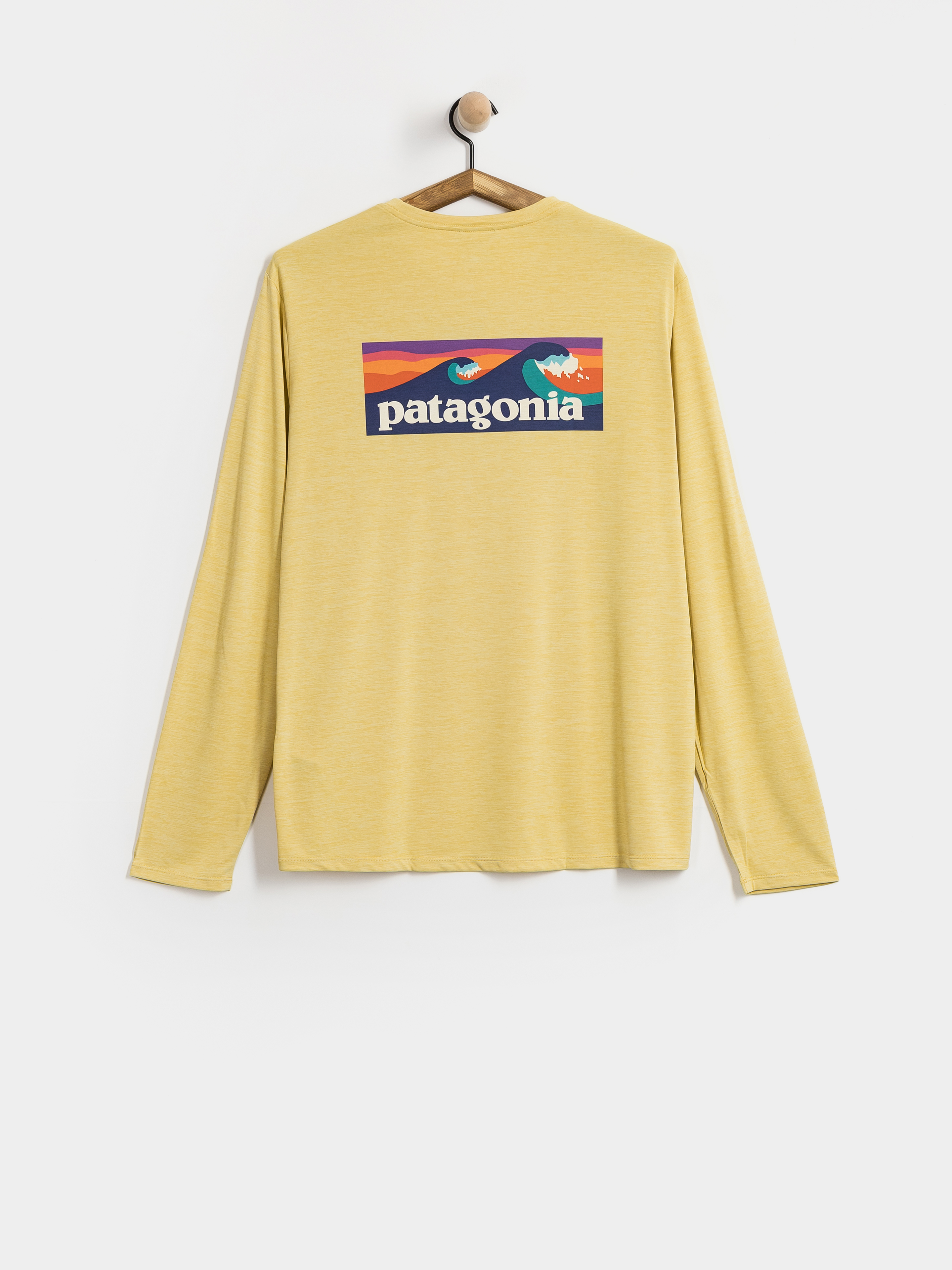 Patagonia Cap Cool Daily Boardshort Logo Hosszú ujjú felső (limestone yellow light limestone yellow x dye)