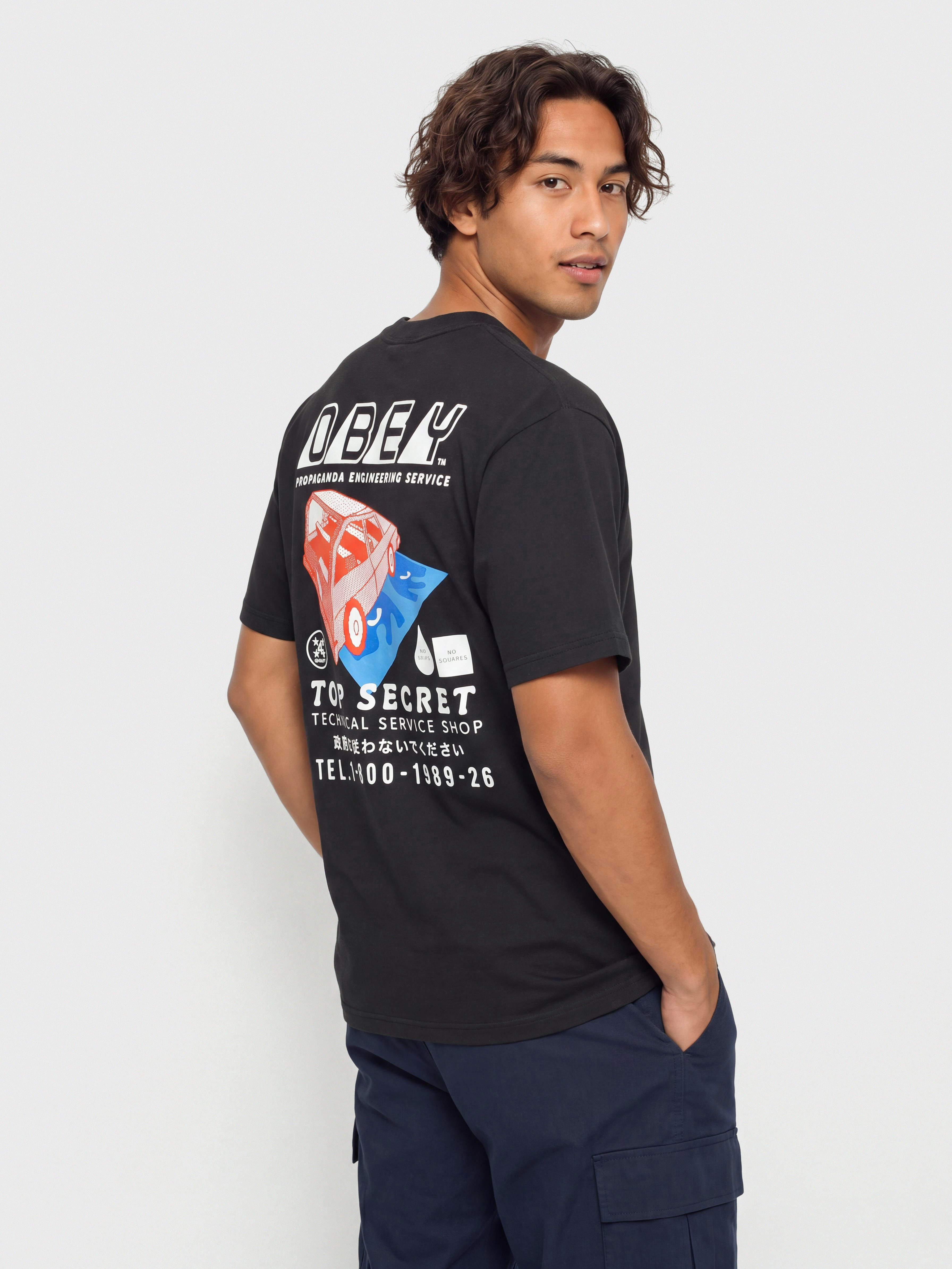 OBEY Top Secret Póló (vintage black)