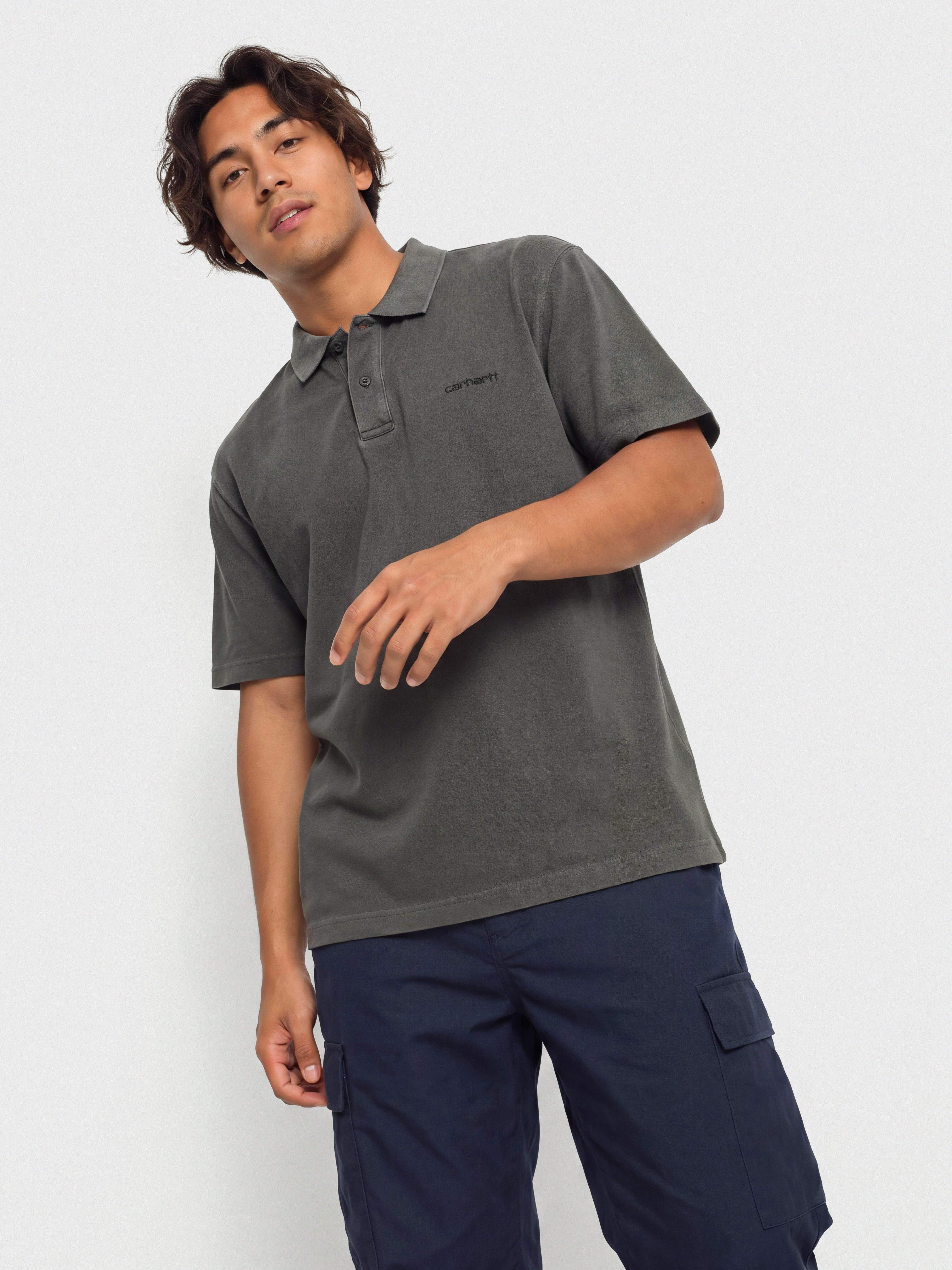Pu00f3lu00f3 Carhartt WIP Wayne Polo (black/garment dyed)