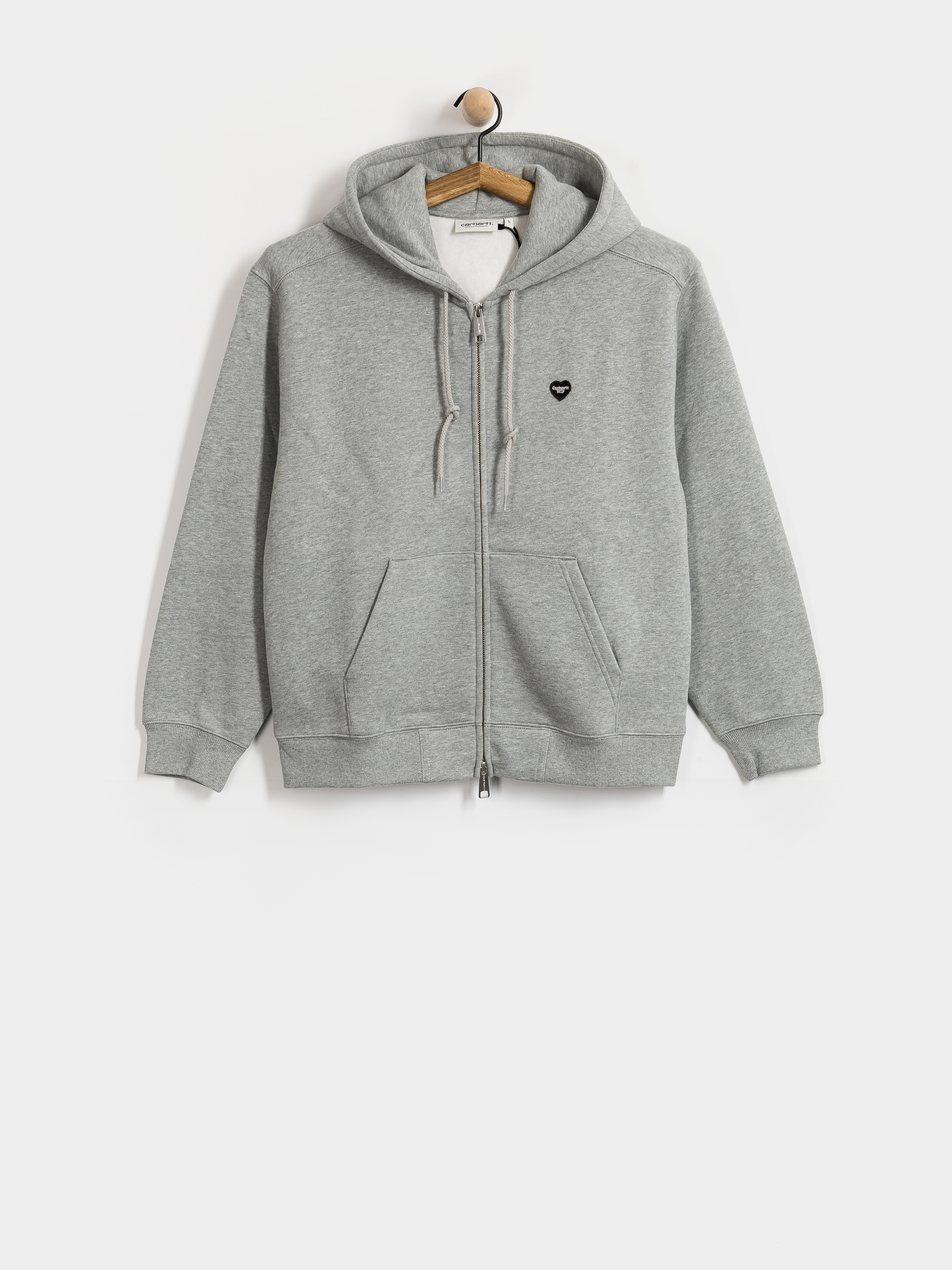 Carhartt WIP Small Heart Patch ZHD Wmn Kapucnis pulu00f3ver (grey heather/black)