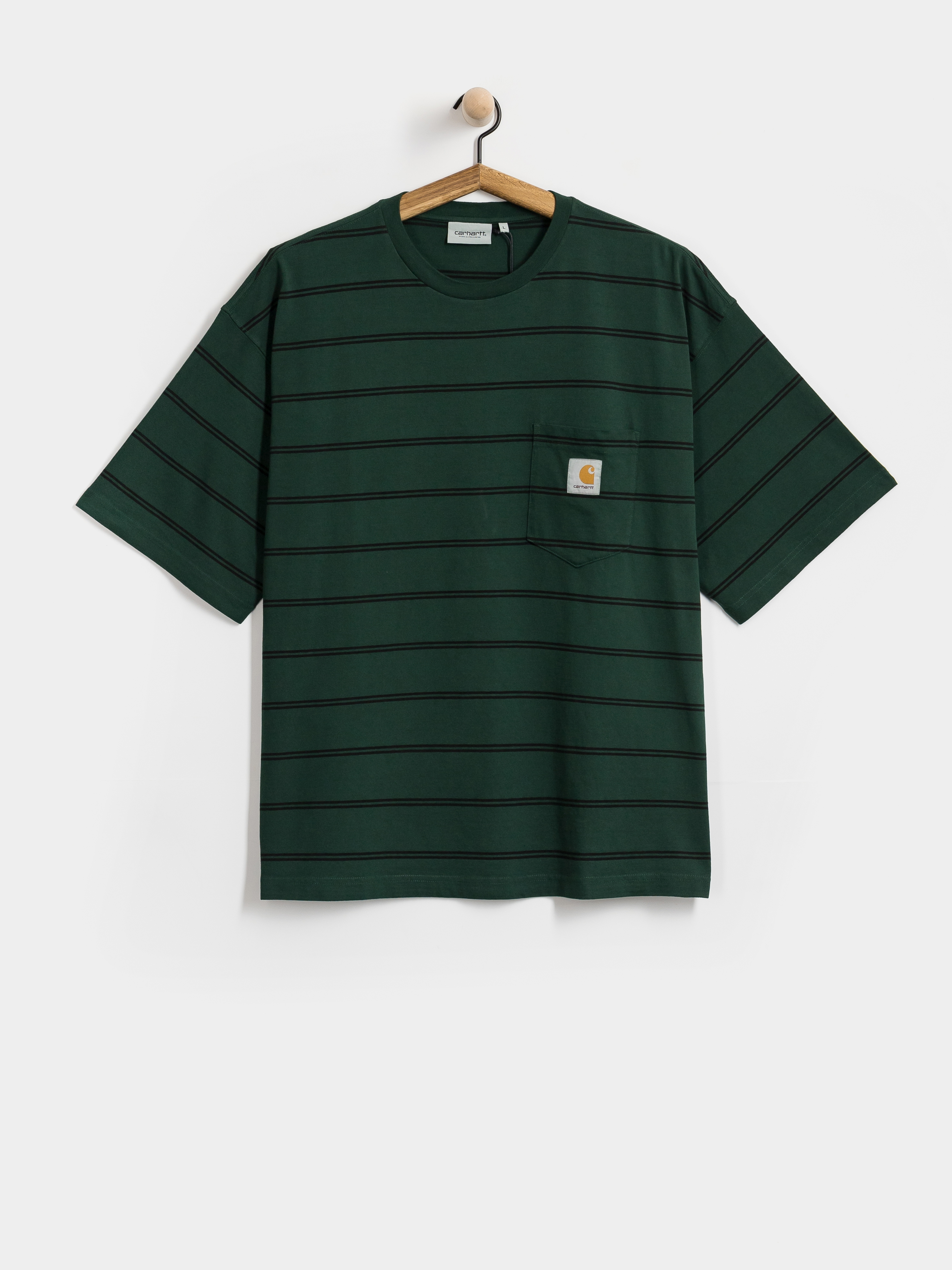 Carhartt WIP Cardona Pocket Póló (cardona stripe natural/dark scarab/garment dyed)