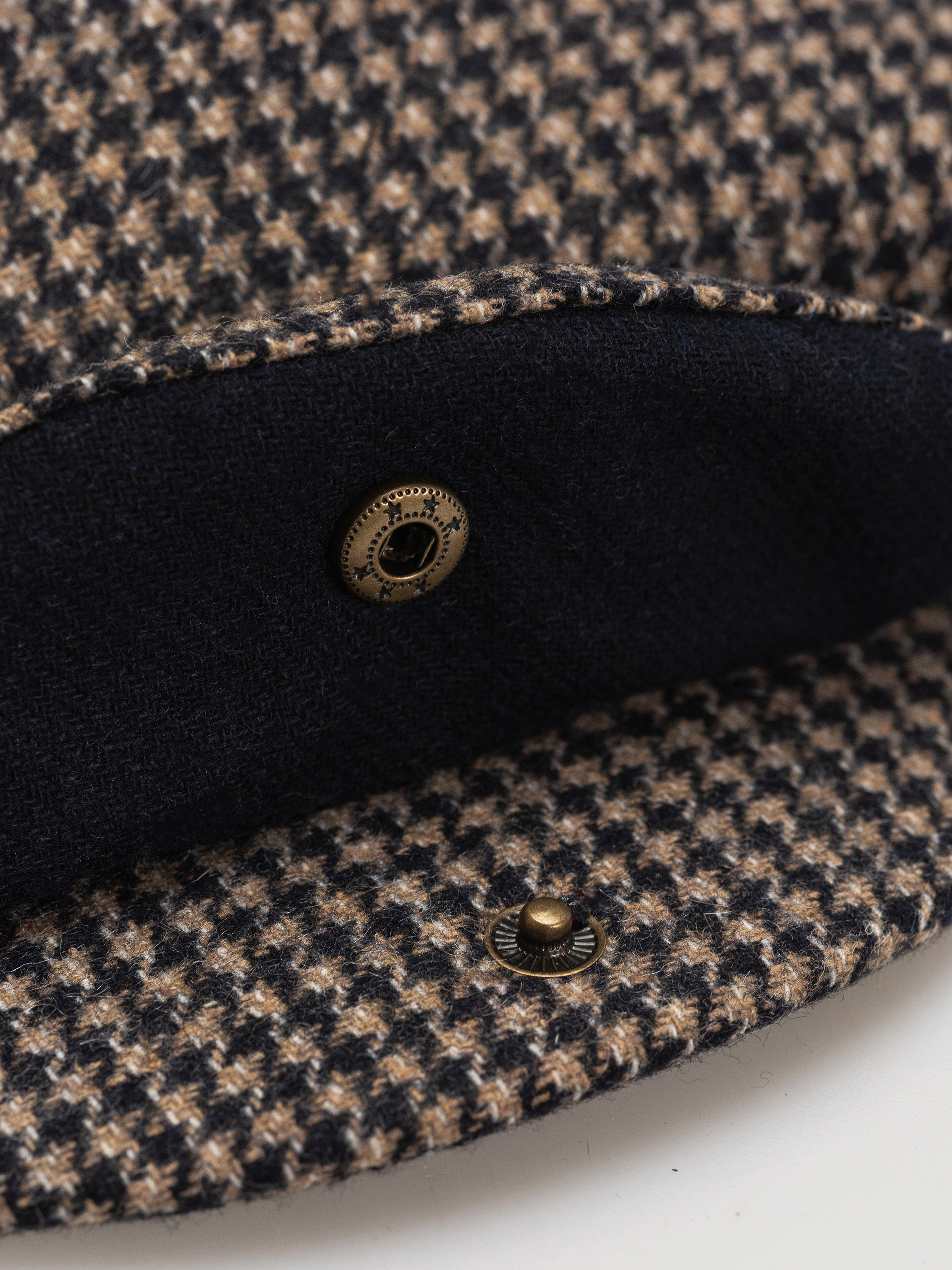 Brixton Hooligan Snap Cap Flat cap (navy/sand houndstooth)