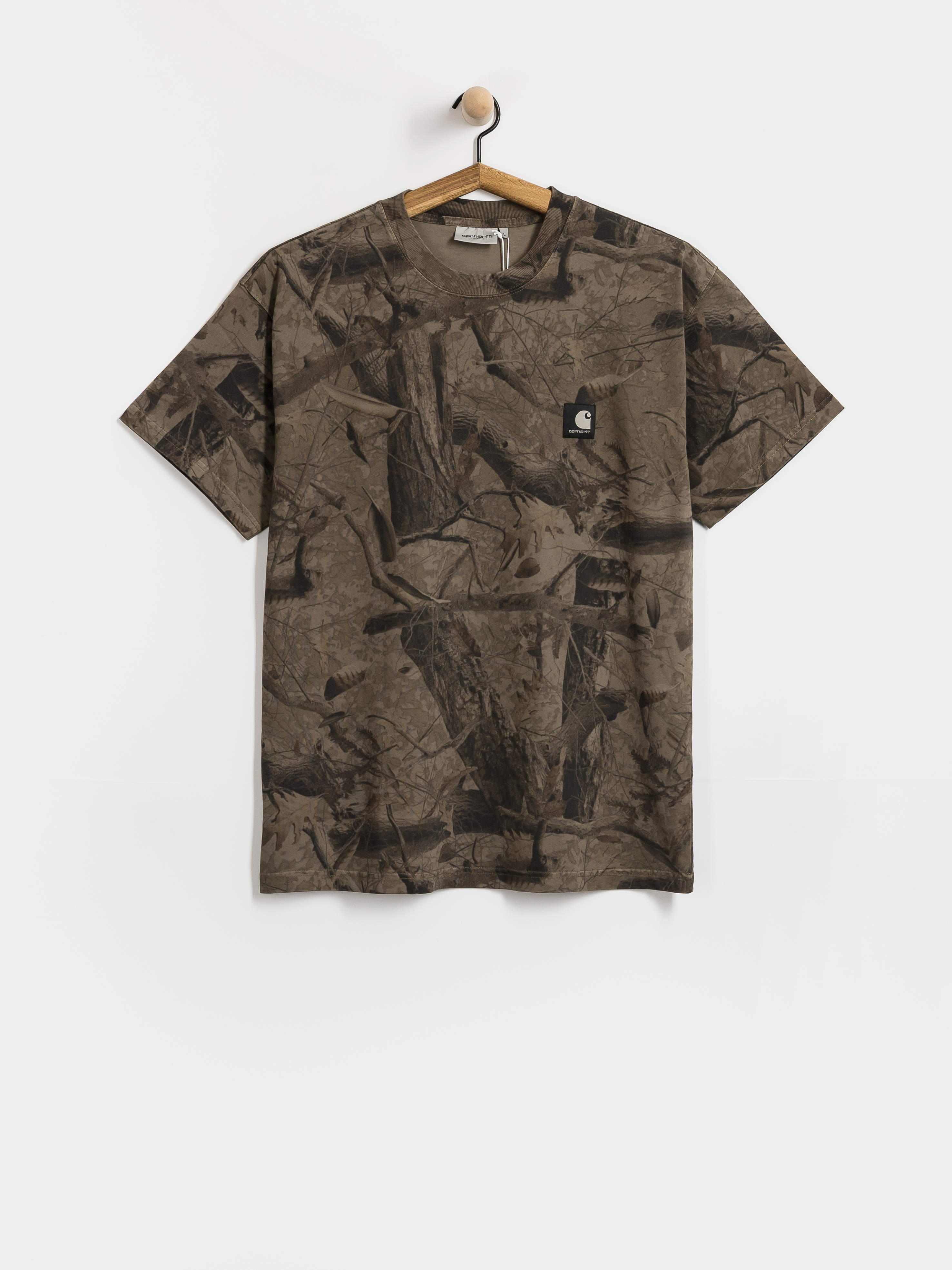 Carhartt WIP Feather Tree Póló (camo feather tree khaki/shungite/garment dyed)