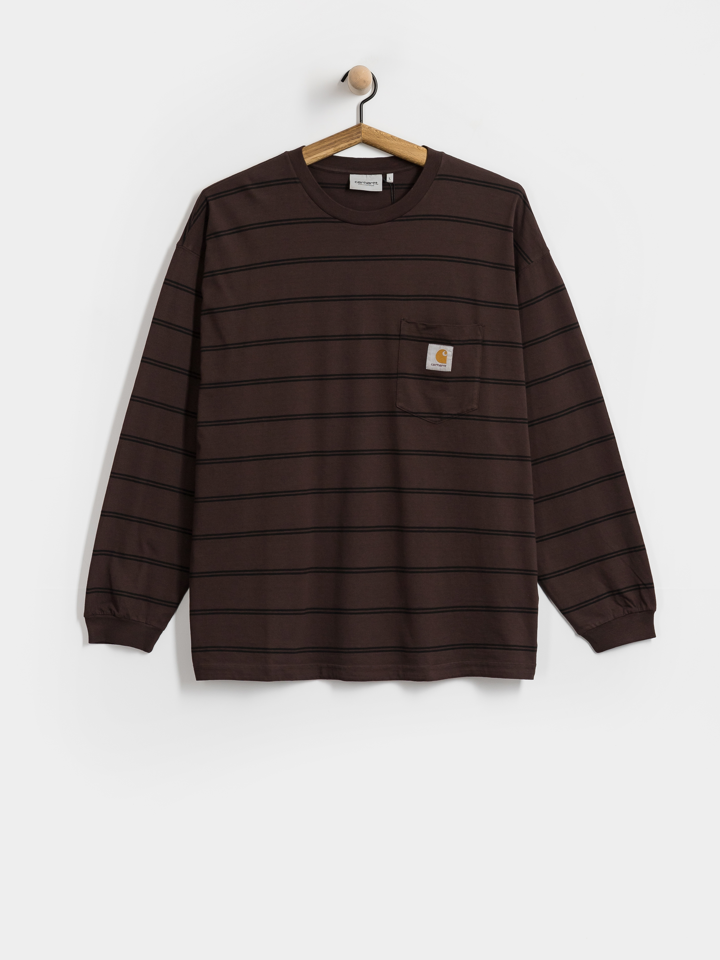 Carhartt WIP Cardona Pocket Hosszu00fa ujju00fa felsu0151 (cardona stripe natural/palisander/garment dyed)