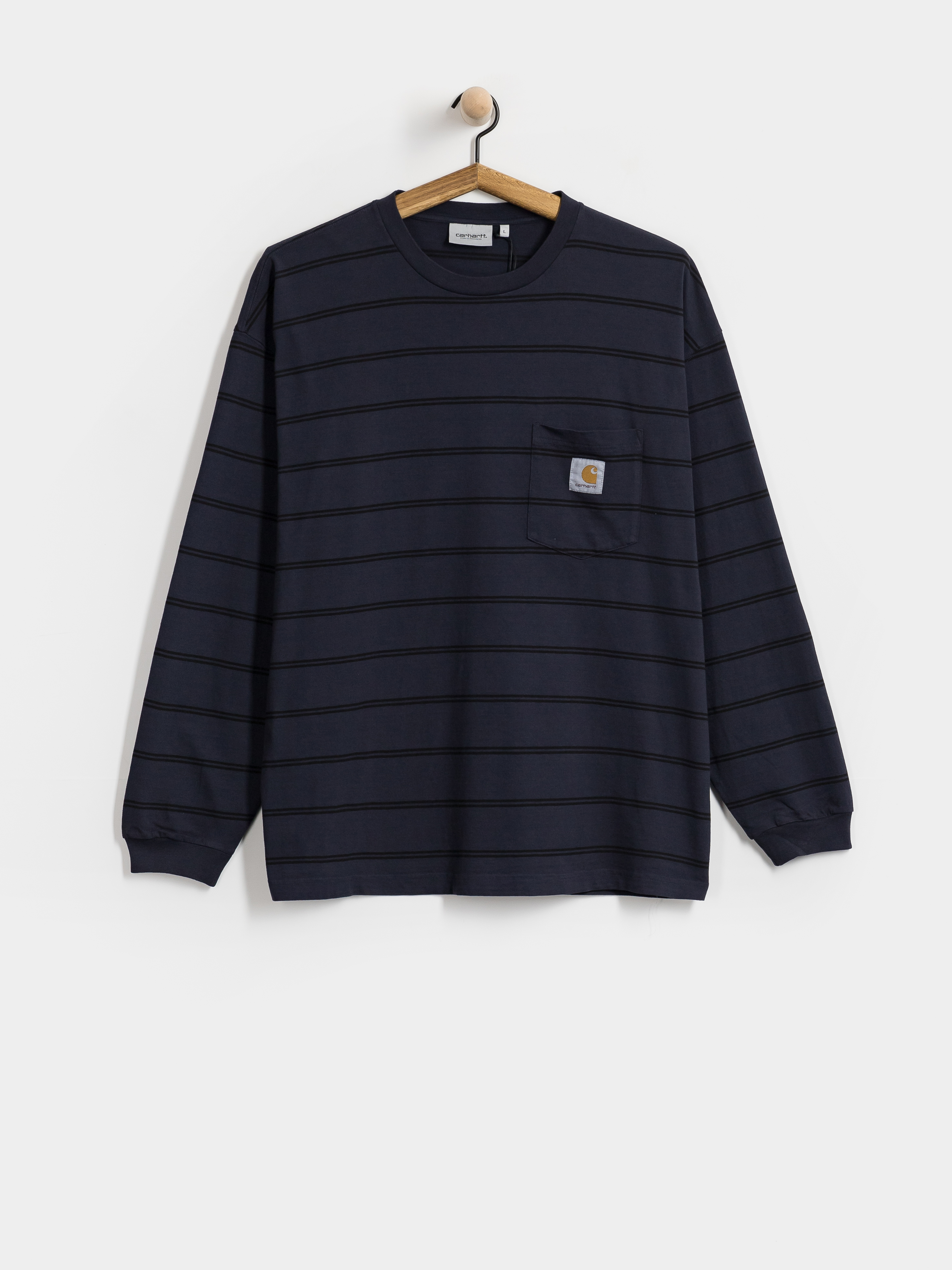 Carhartt WIP Cardona Pocket Hosszu00fa ujju00fa felsu0151 (cardona stripe natural/dark navy/garment dyed)
