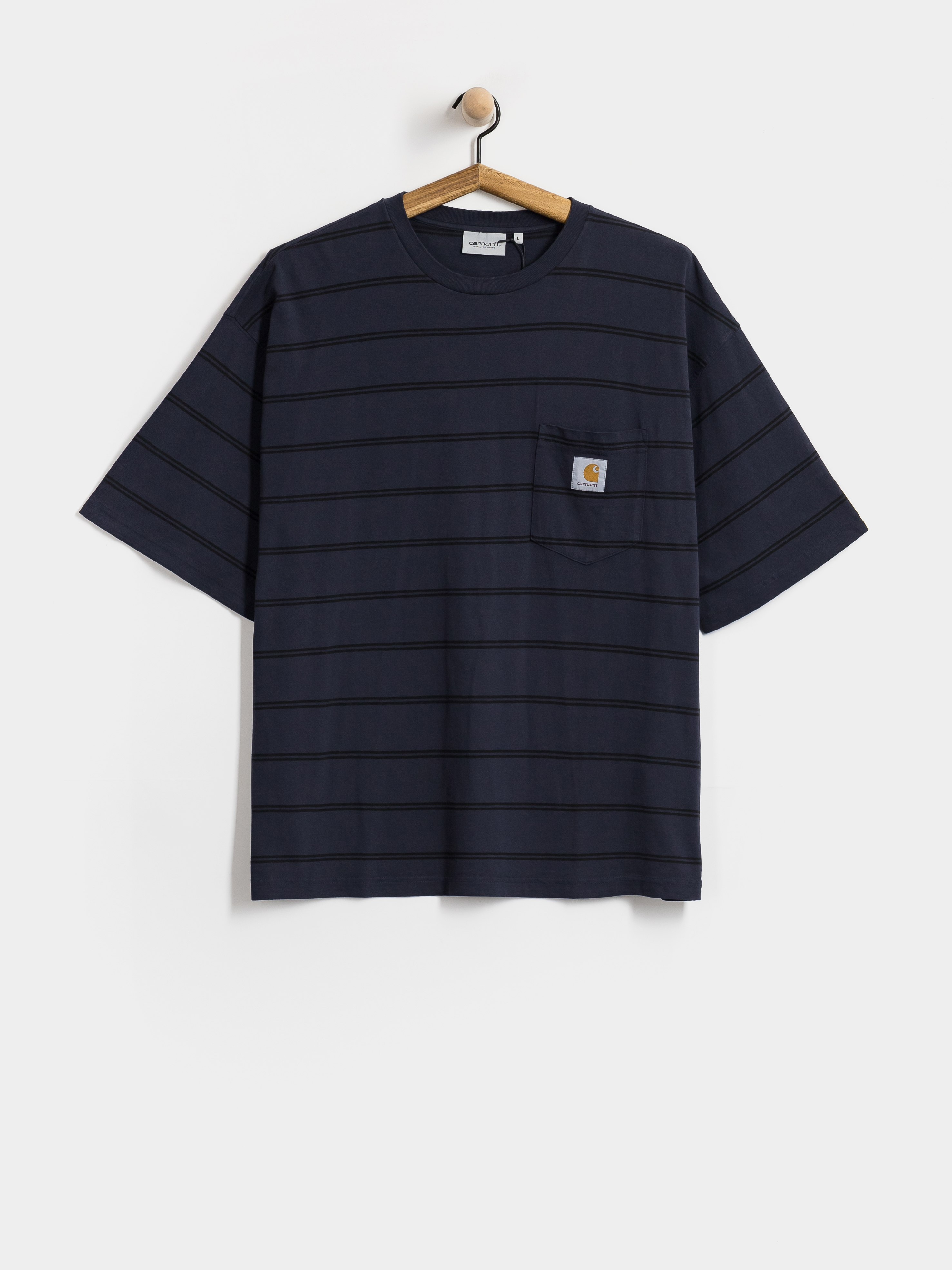 Carhartt WIP Cardona Pocket Póló (cardona stripe natural/dark navy/garment dyed)