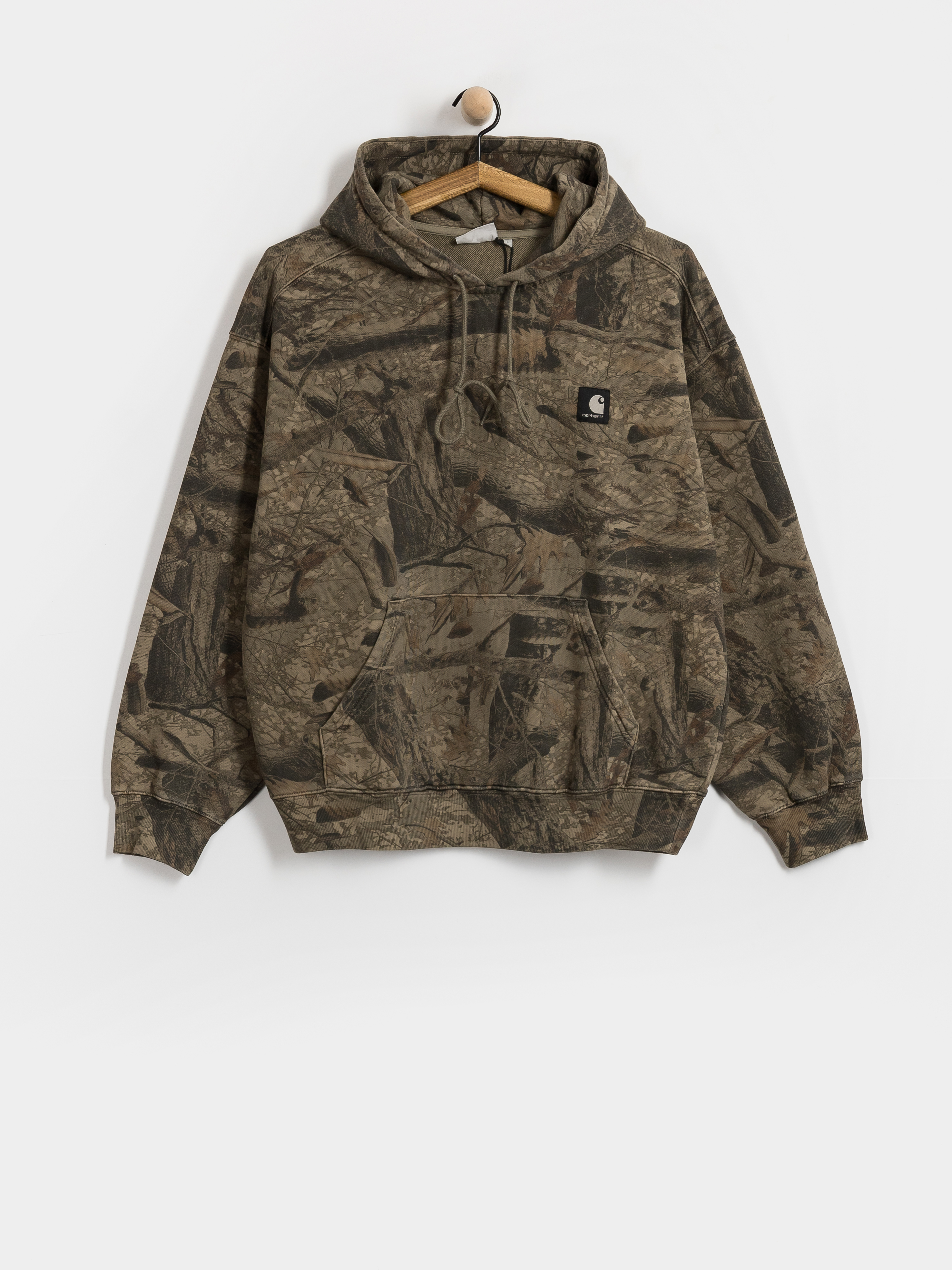 Carhartt WIP Feather Tree HD Kapucnis pulóver (camo feather tree khaki/shungite/garment dyed)