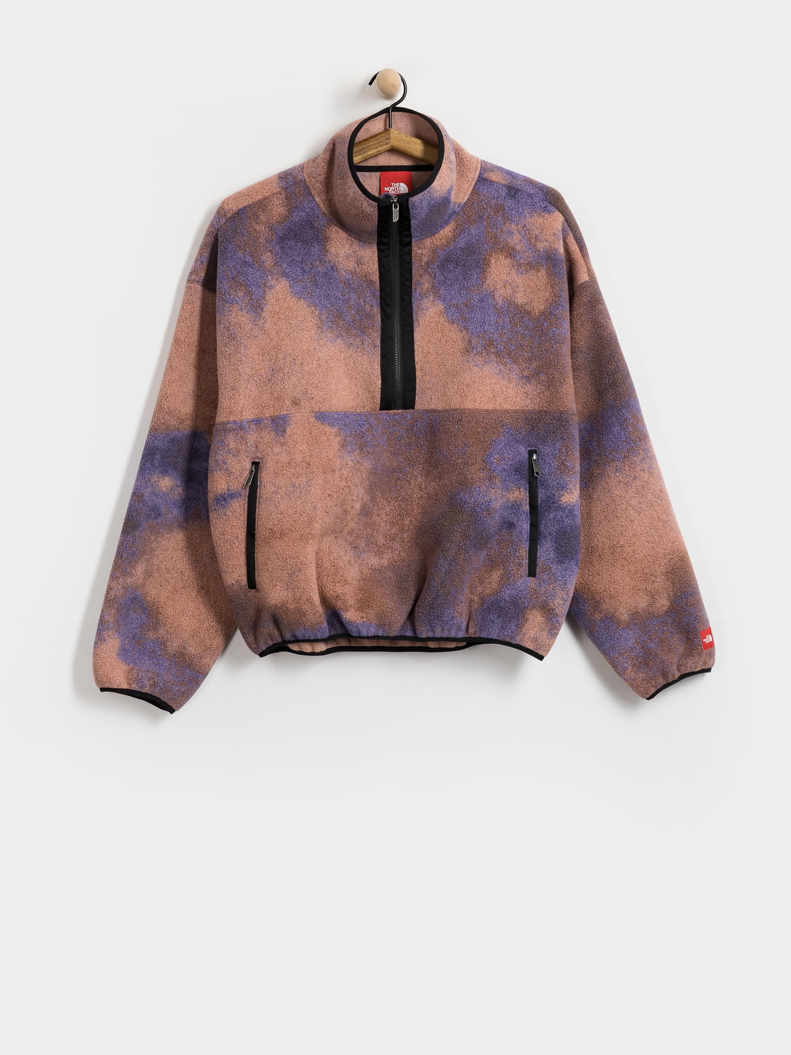 Férfi The North Face Red Box Printed 1/2 Zip Polár pulóver (grounded plum 1989 cata)