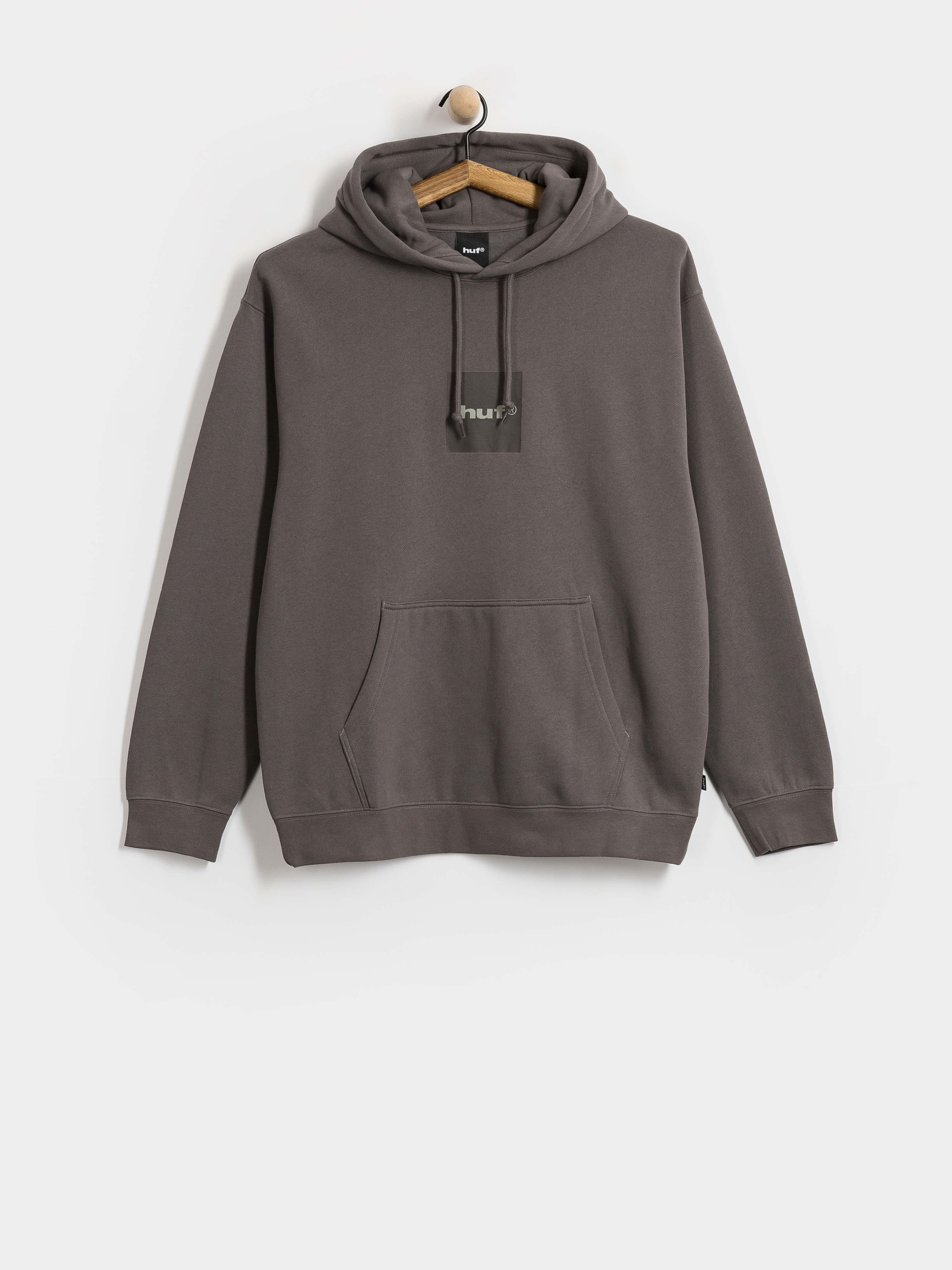 Kapucnis pulóver HUF Box Logo HD (dark earth brown)