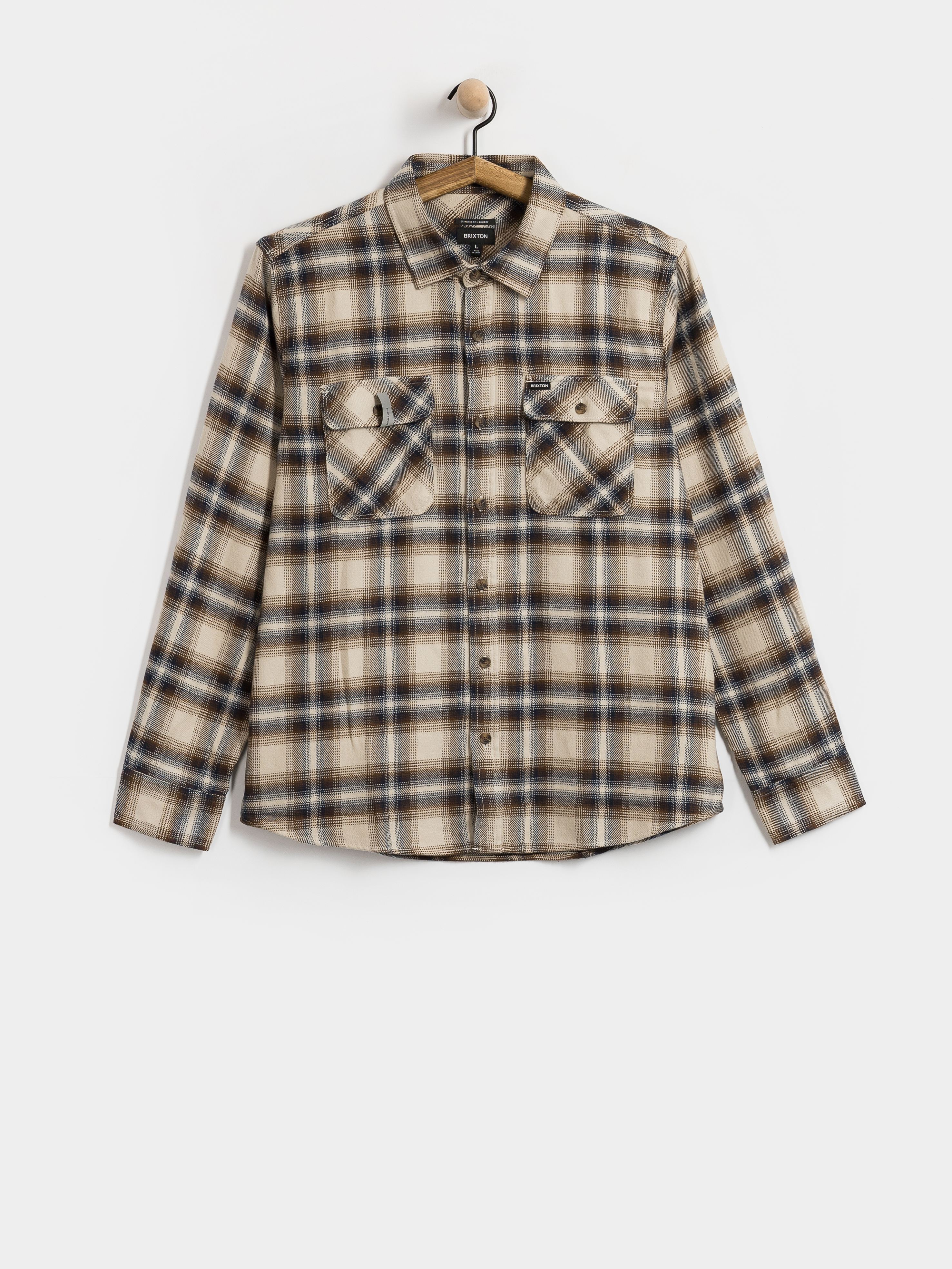 Ing Brixton Bowery Flannel Ls (soft brown plaid)