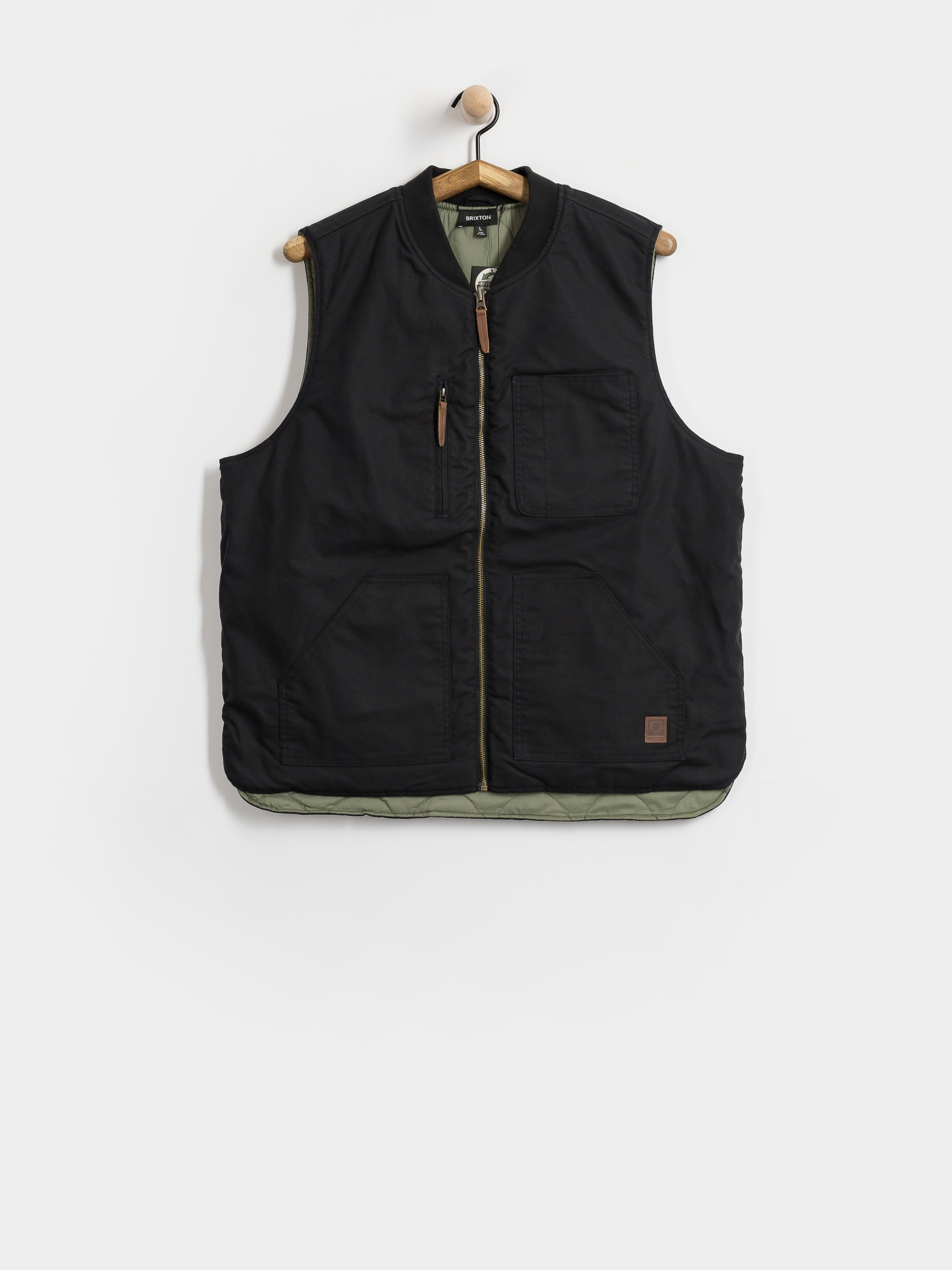 Mellény Brixton Builders Abraham Rev (black/olive surplus)