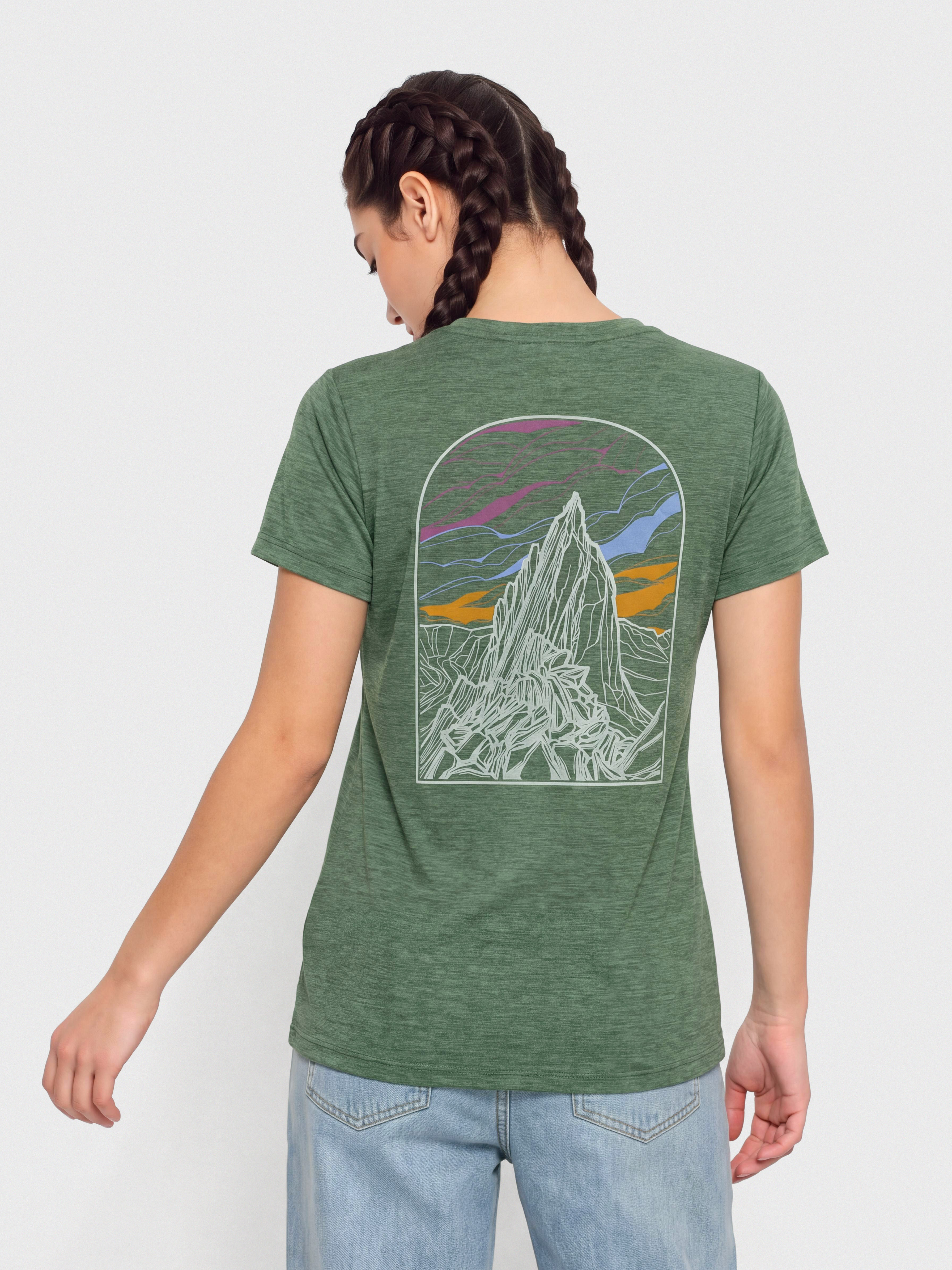 Patagonia Cap Cool Daily Cloud Crag Póló Wmn (canopy green light canopy green x dye)