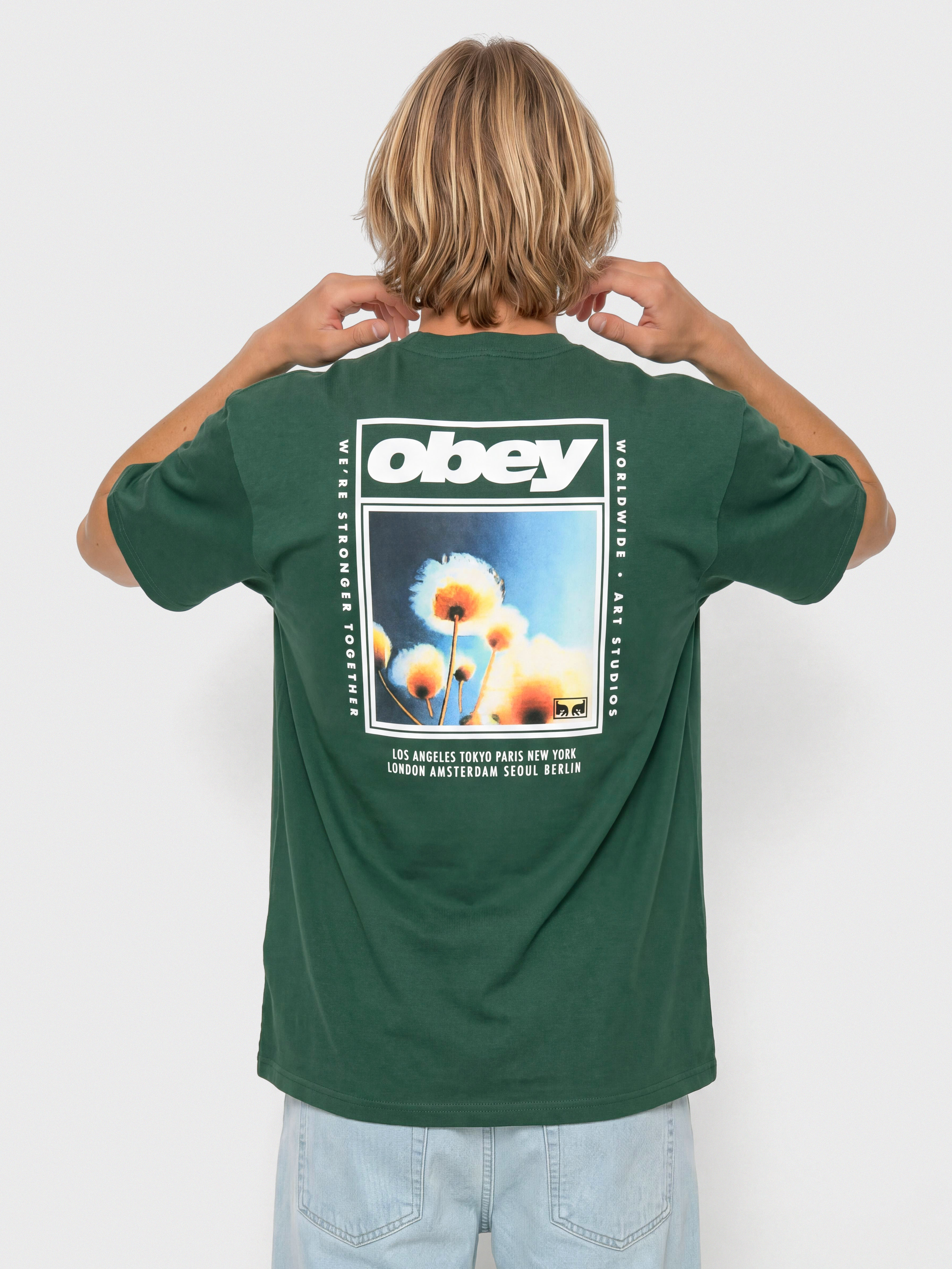 Póló OBEY Stronger Together (rainforest)