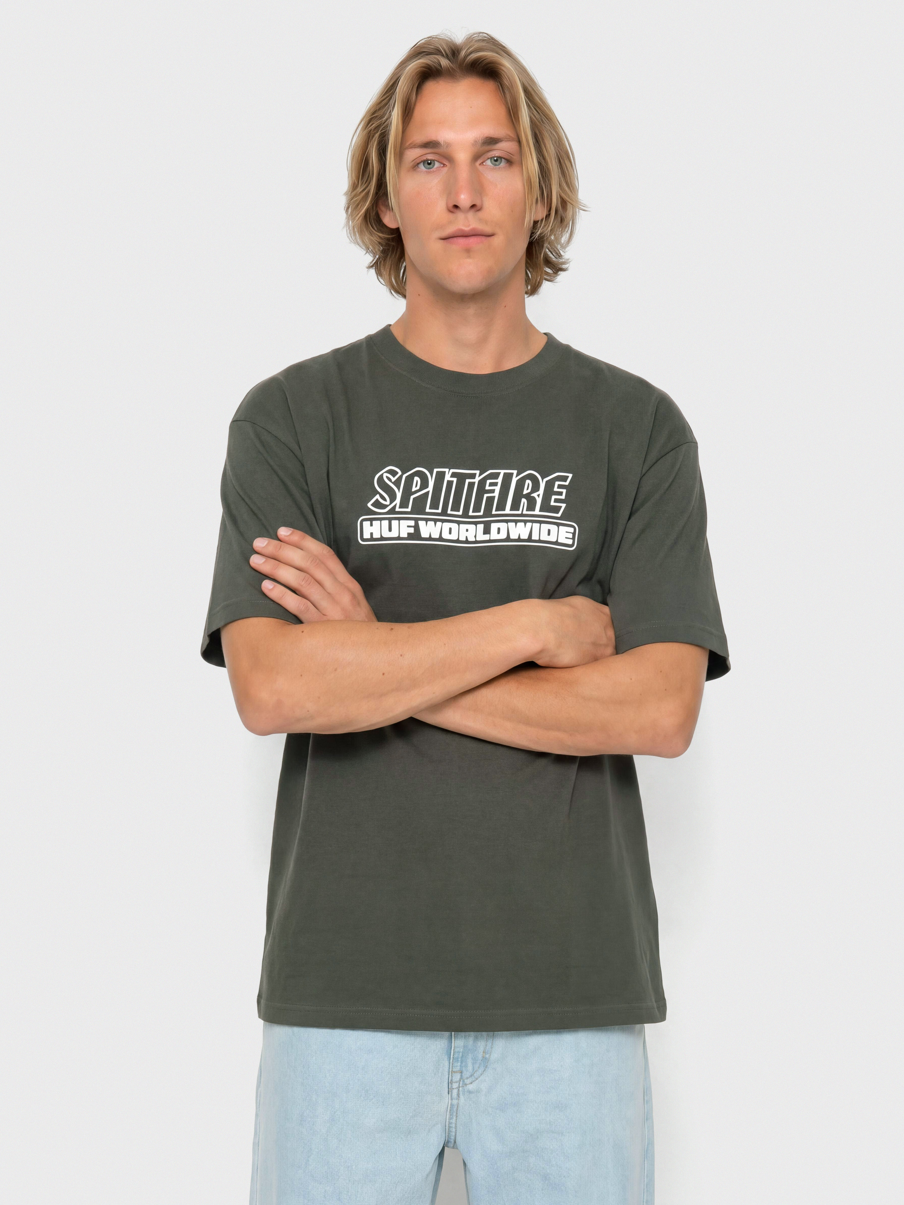 HUF X Spitfire Burn Póló (washed black)