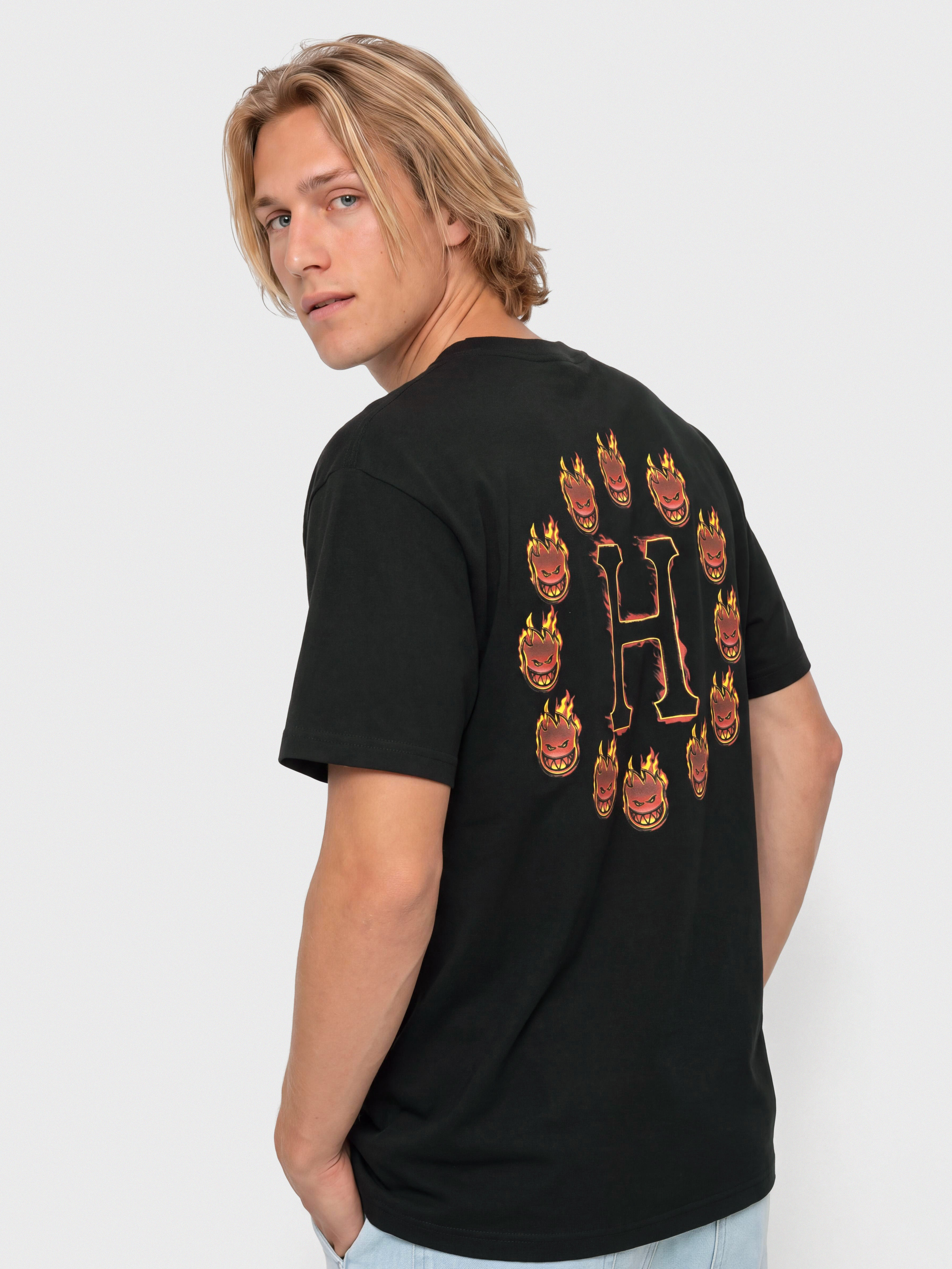 HUF X Spitfire Flame Galaxies Póló (black)
