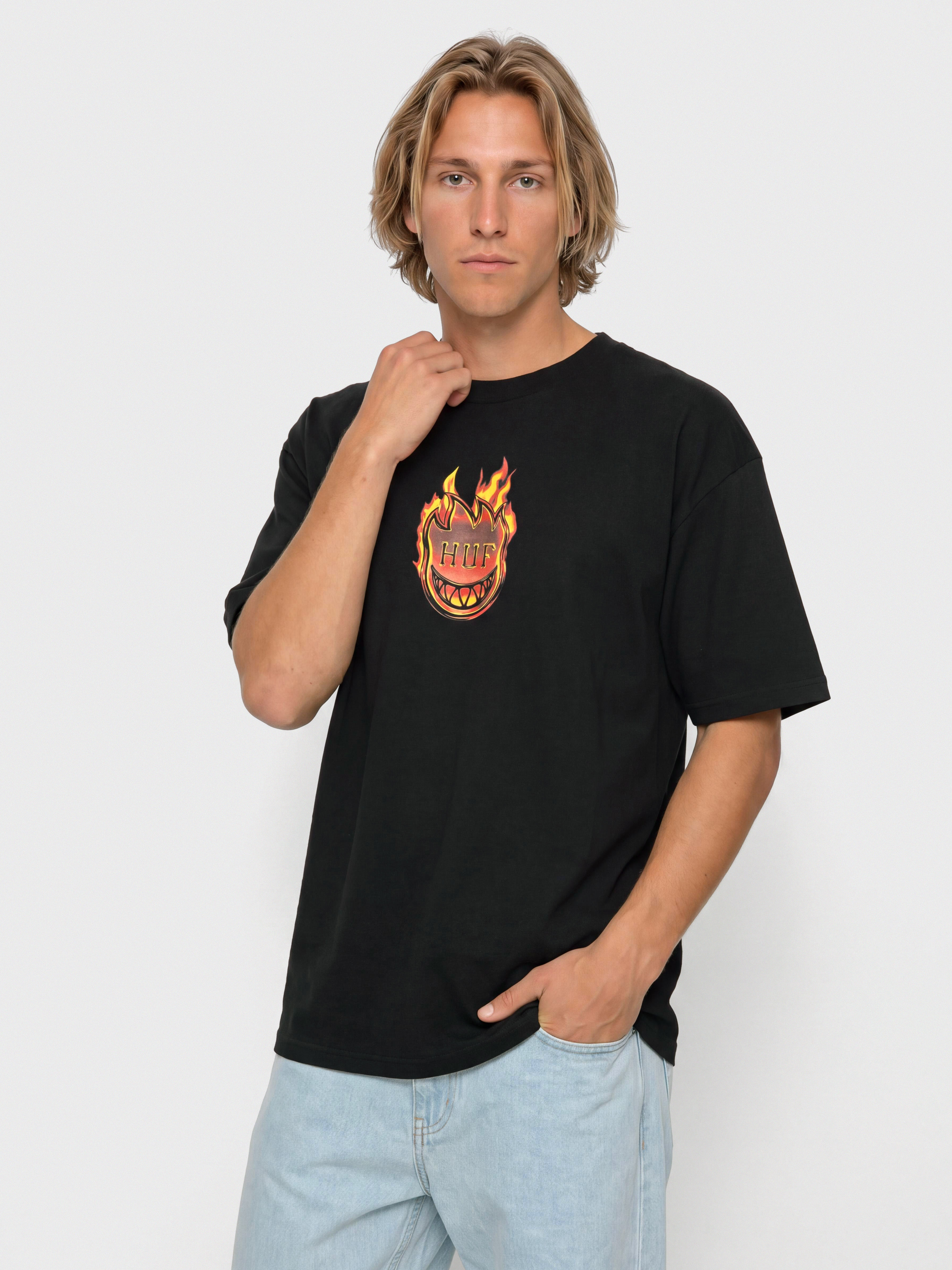HUF X Spitfire Flame Galaxies Póló (black)