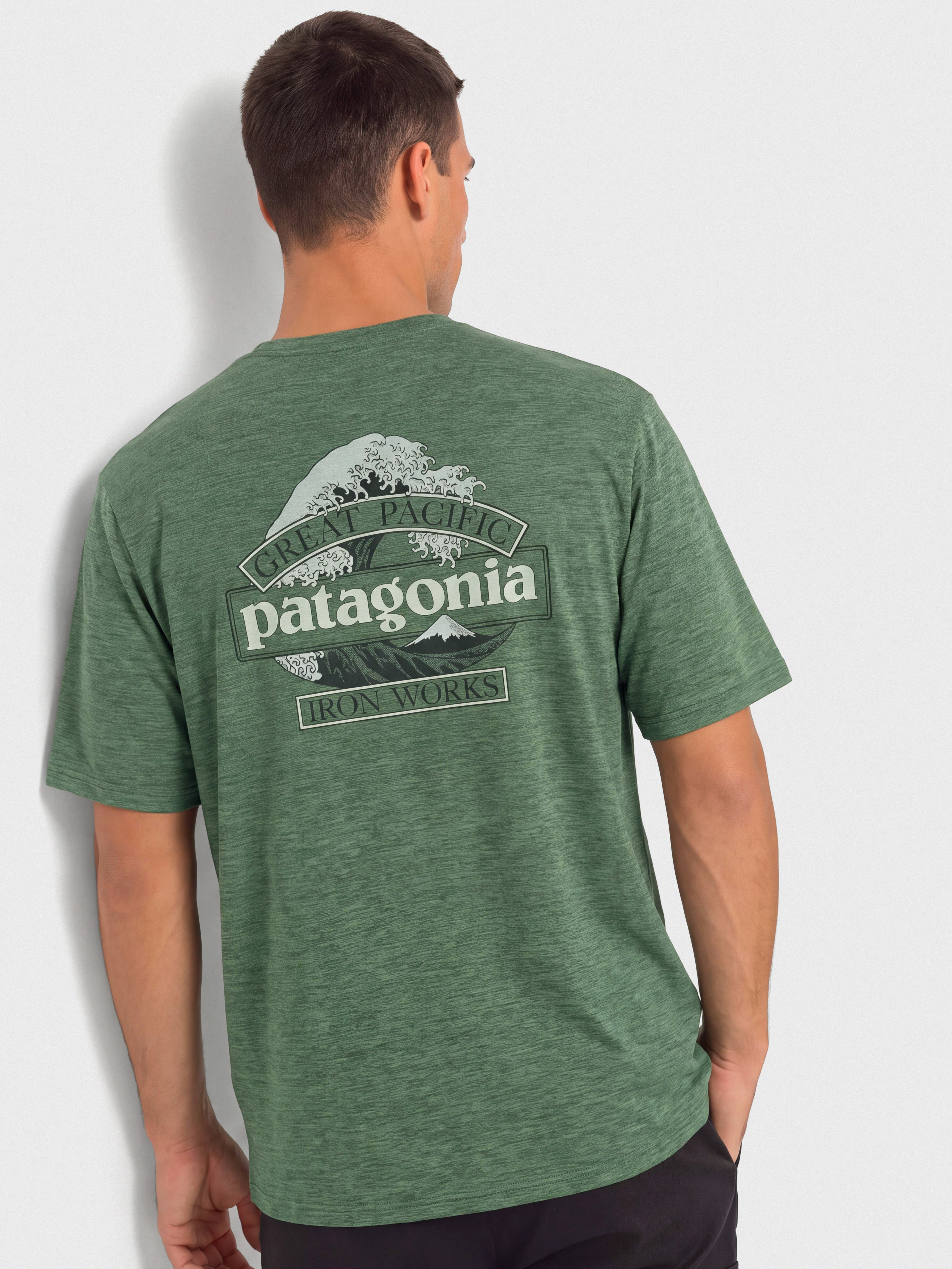 Patagonia Cap Cool Daily Great Waves Póló (canopy green light canopy green x dye)