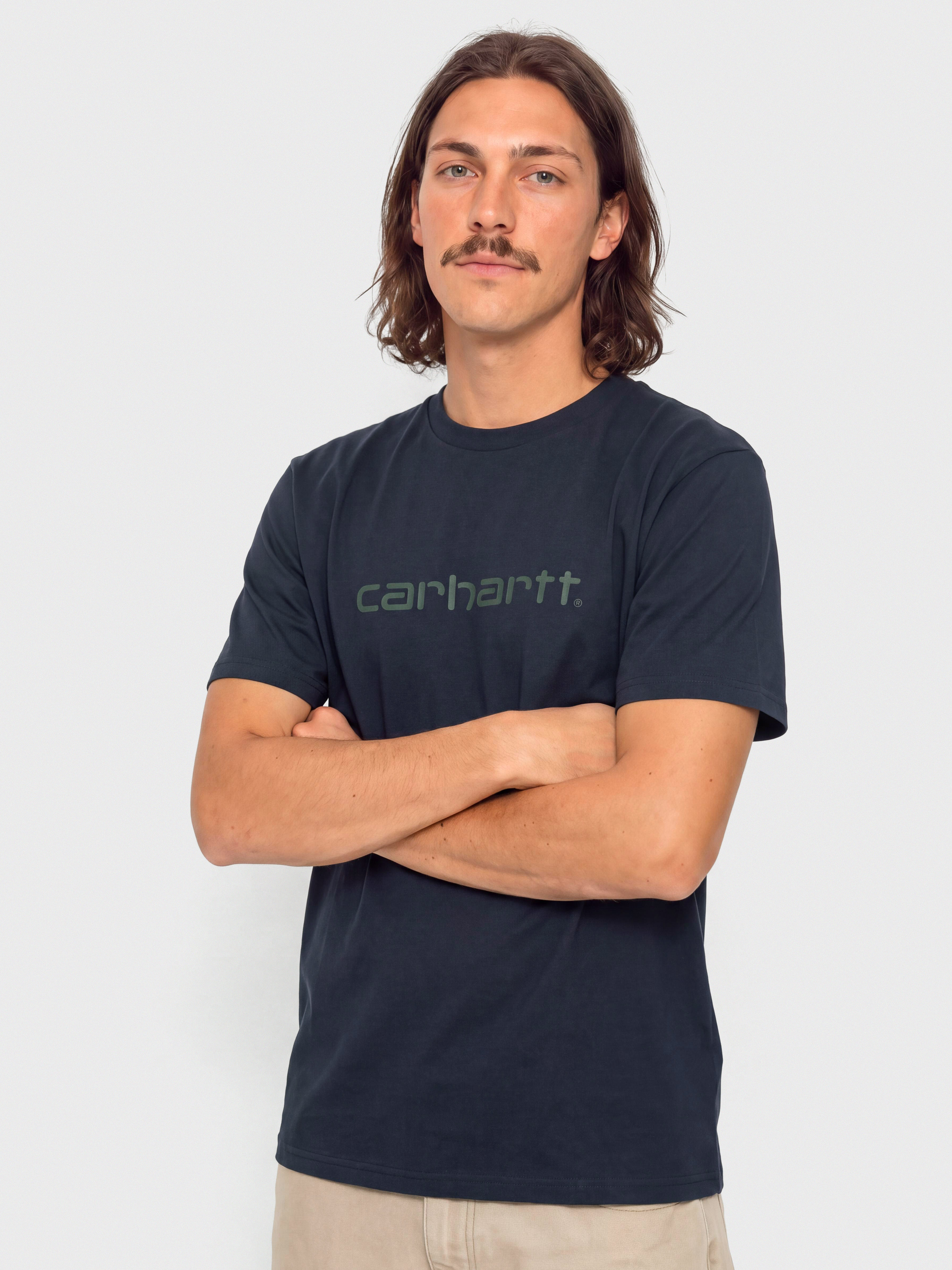 Carhartt WIP Script Pu00f3lu00f3 (dark navy/dark scarab)