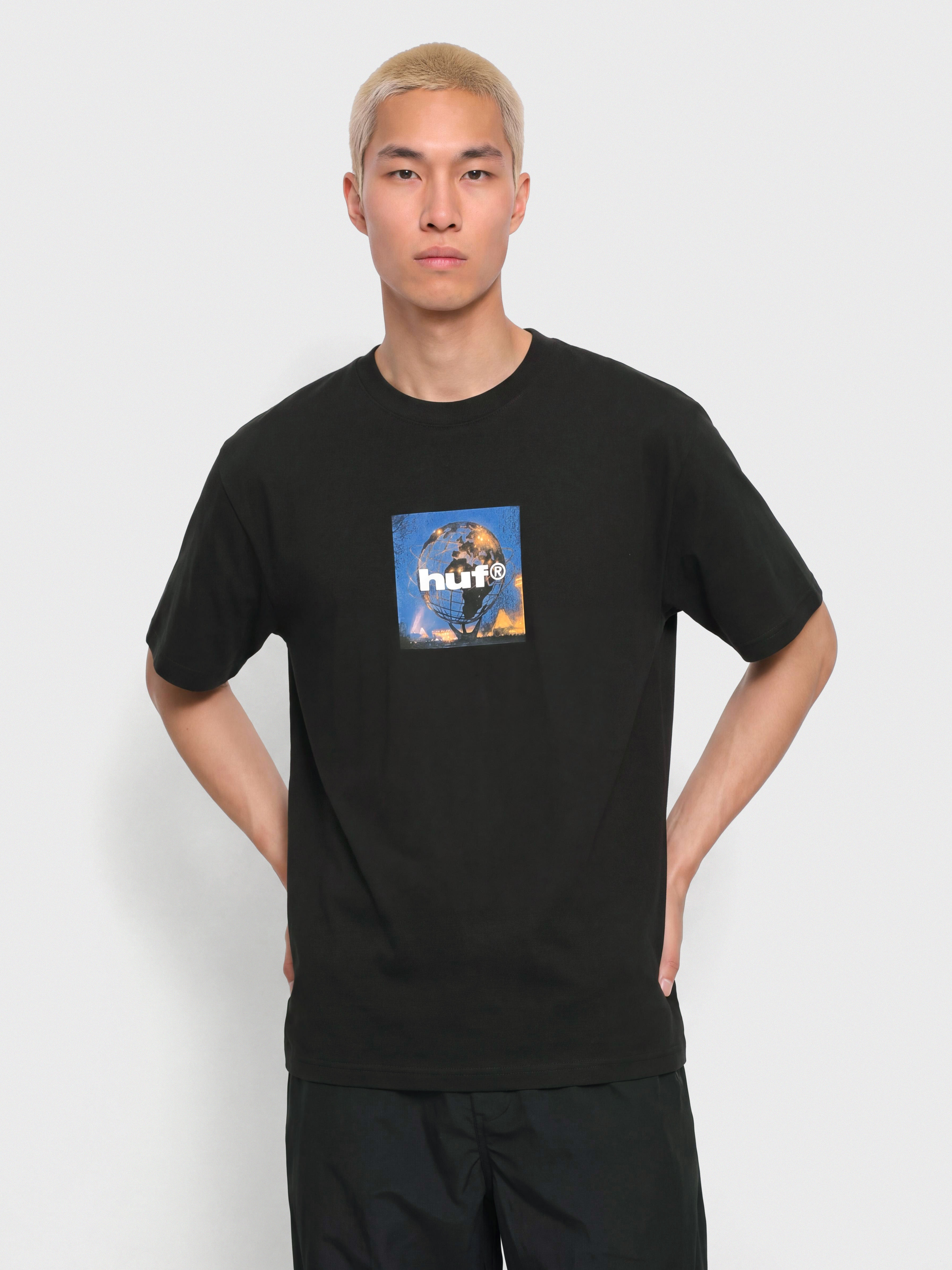 Póló HUF Unisphere (black)