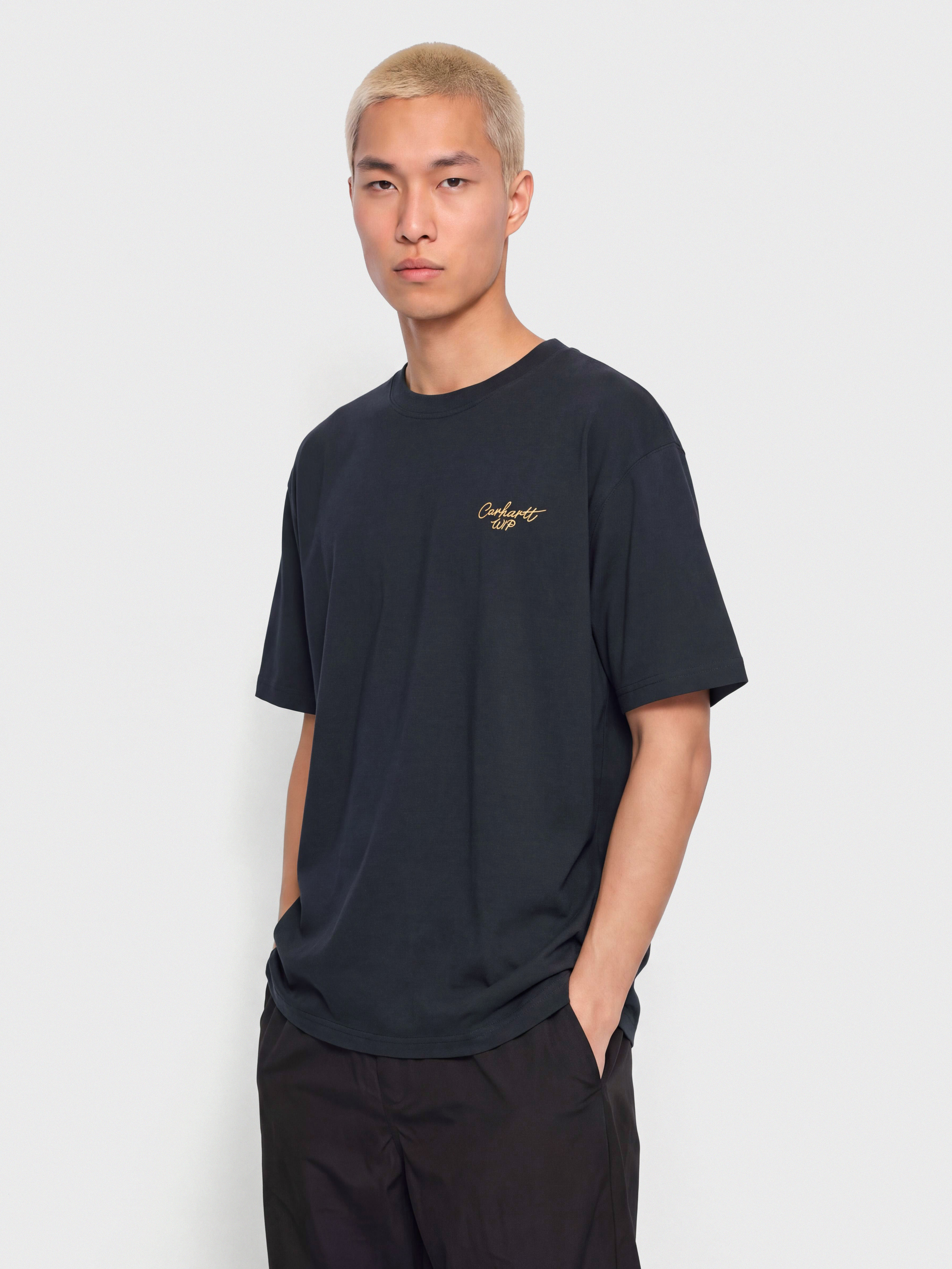 Carhartt WIP Signature Script Póló (dark navy/wip dusty h)