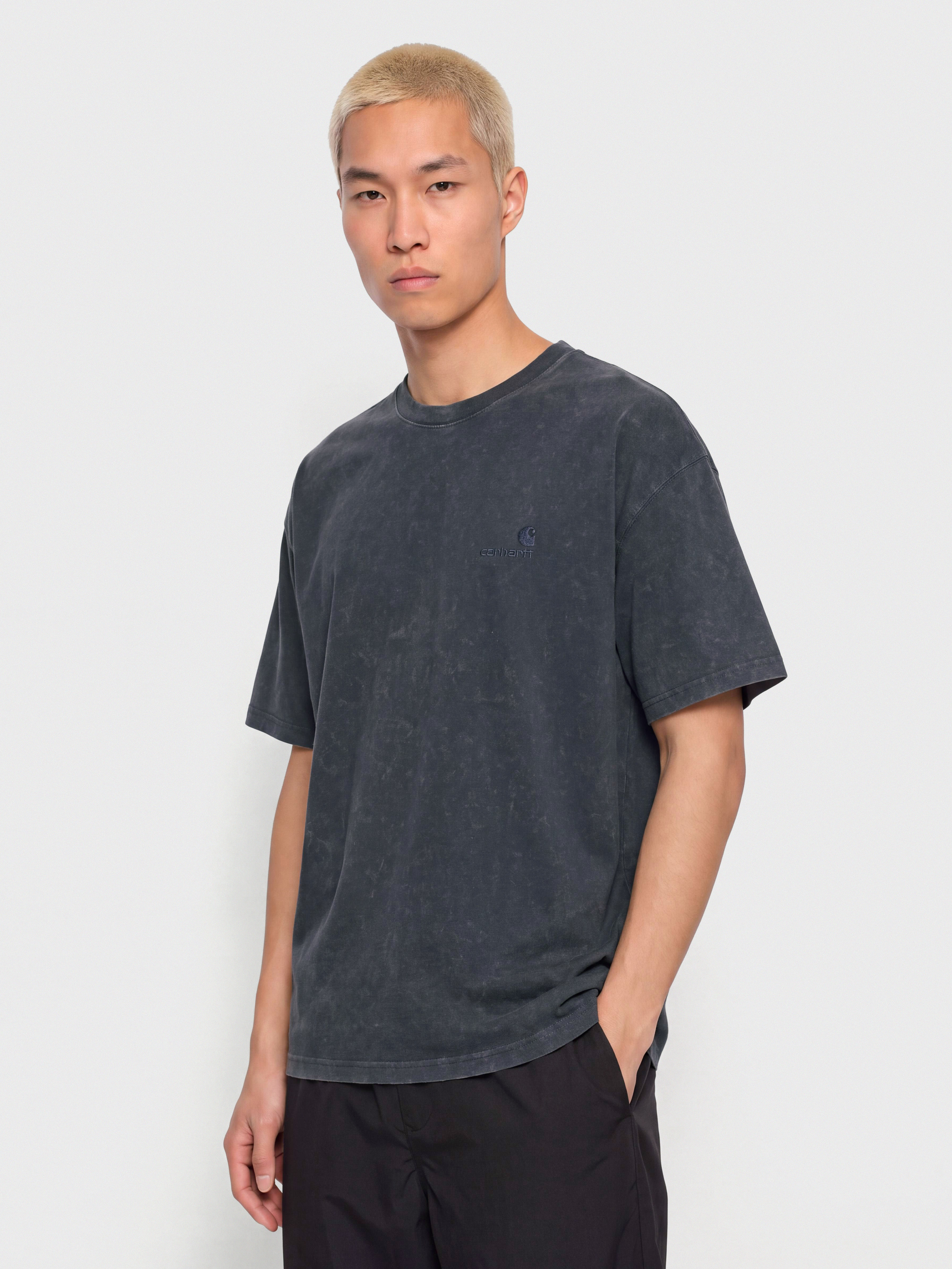 Carhartt WIP Lambert Póló (dark navy/moon wash)