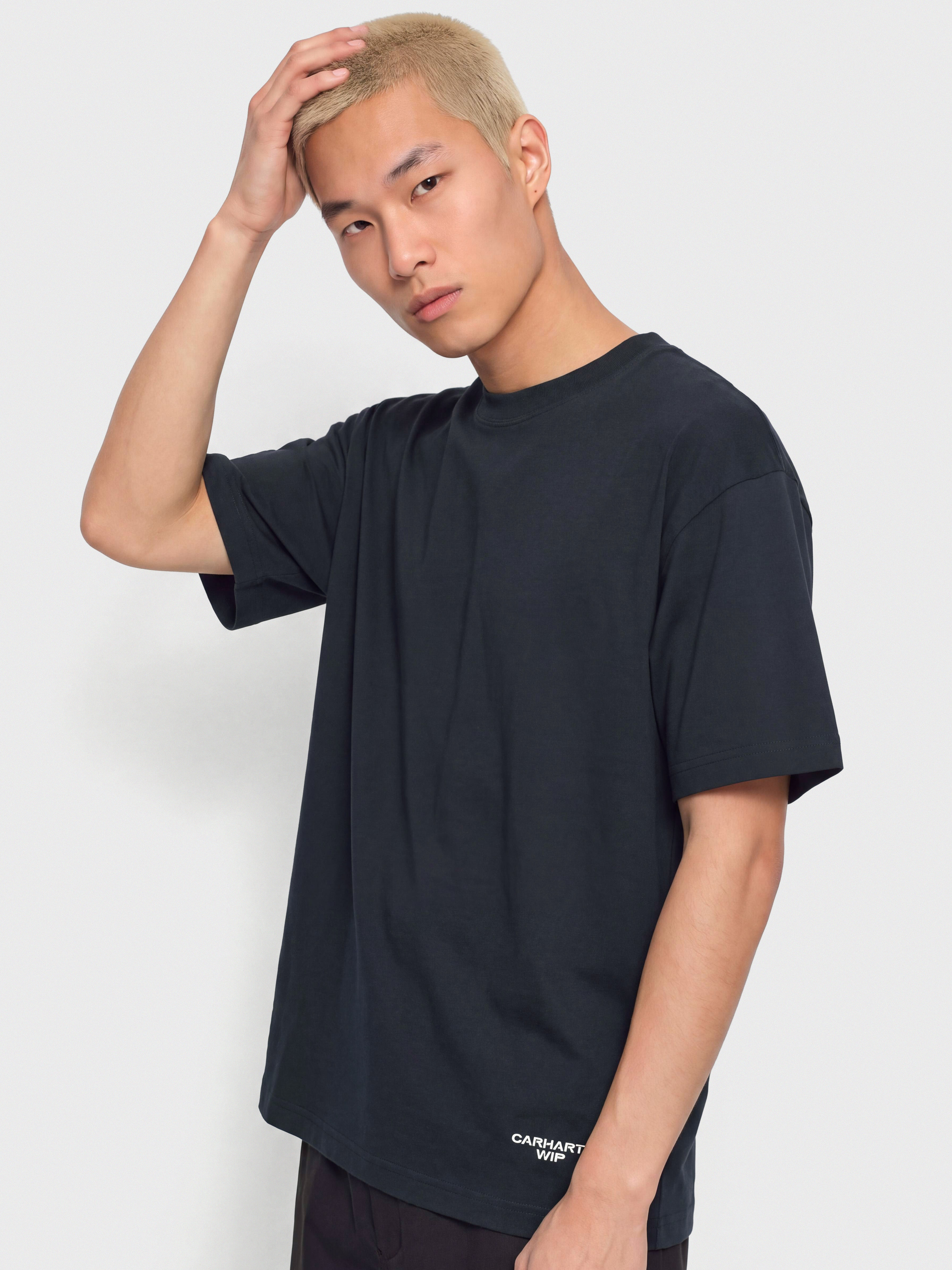 Carhartt WIP Chapter Script Pu00f3lu00f3 (dark navy/white)