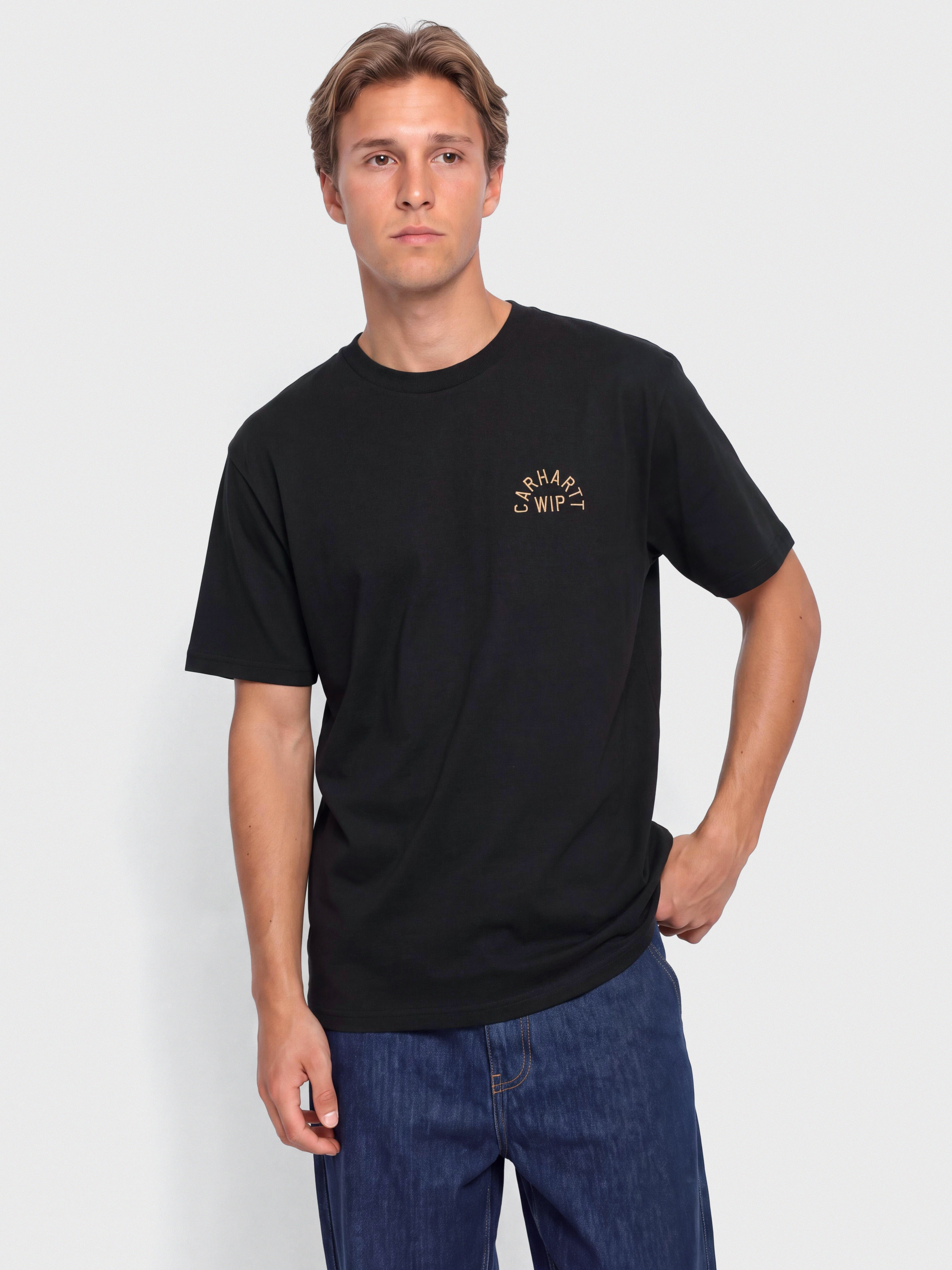 Carhartt WIP Arch Script Póló (black/wip h brown)