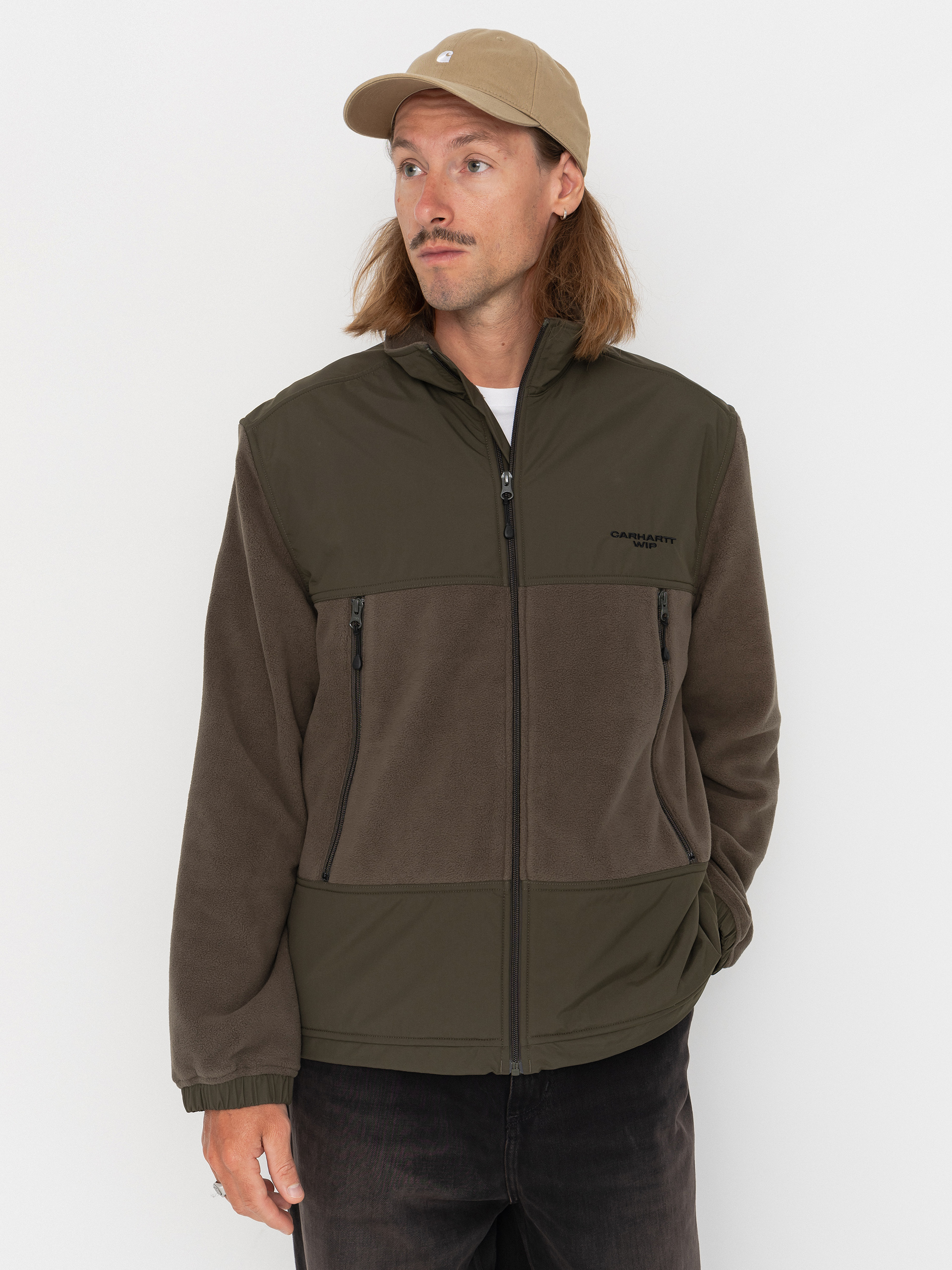 Polár pulóver Carhartt WIP Edmore (cypress/black)